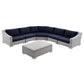Modway Conway Outdoor Patio Wicker Rattan 6-Piece Sectional Sofa Furniture Set FredCo