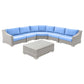 Modway Conway Outdoor Patio Wicker Rattan 6-Piece Sectional Sofa Furniture Set FredCo