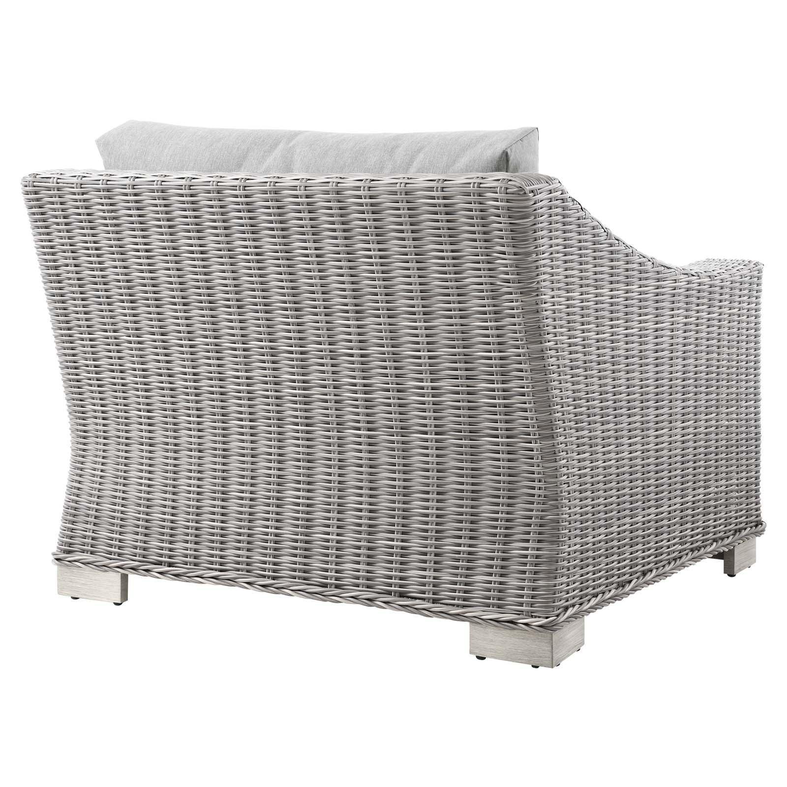 Modway Conway Outdoor Patio Wicker Rattan 6-Piece Sectional Sofa Furniture Set FredCo