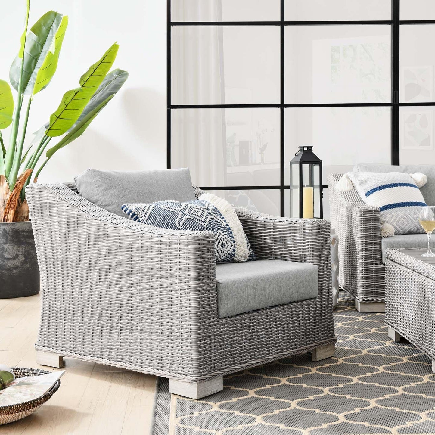 Modway Conway Outdoor Patio Wicker Rattan Armchair FredCo