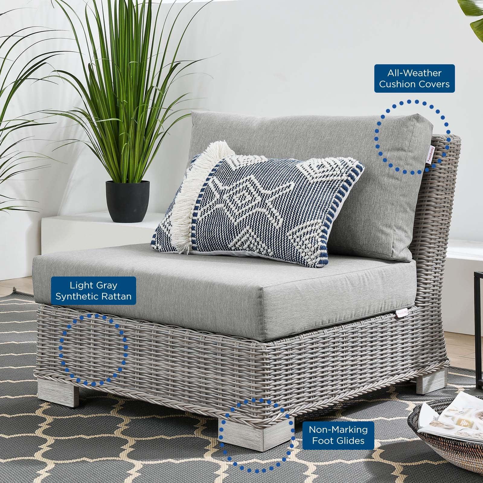 Modway Conway Outdoor Patio Wicker Rattan Armless Chair FredCo