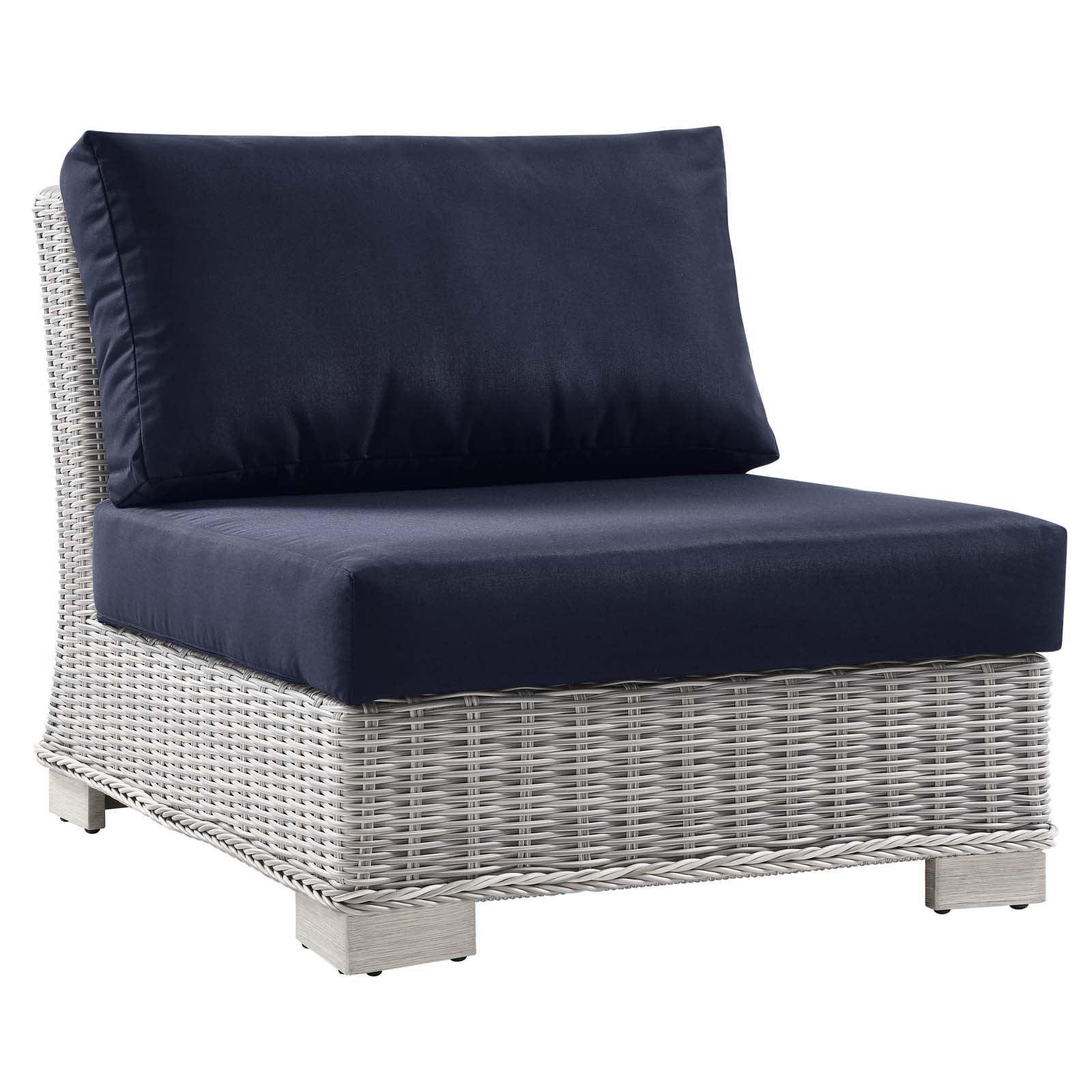 Modway Conway Outdoor Patio Wicker Rattan Armless Chair FredCo