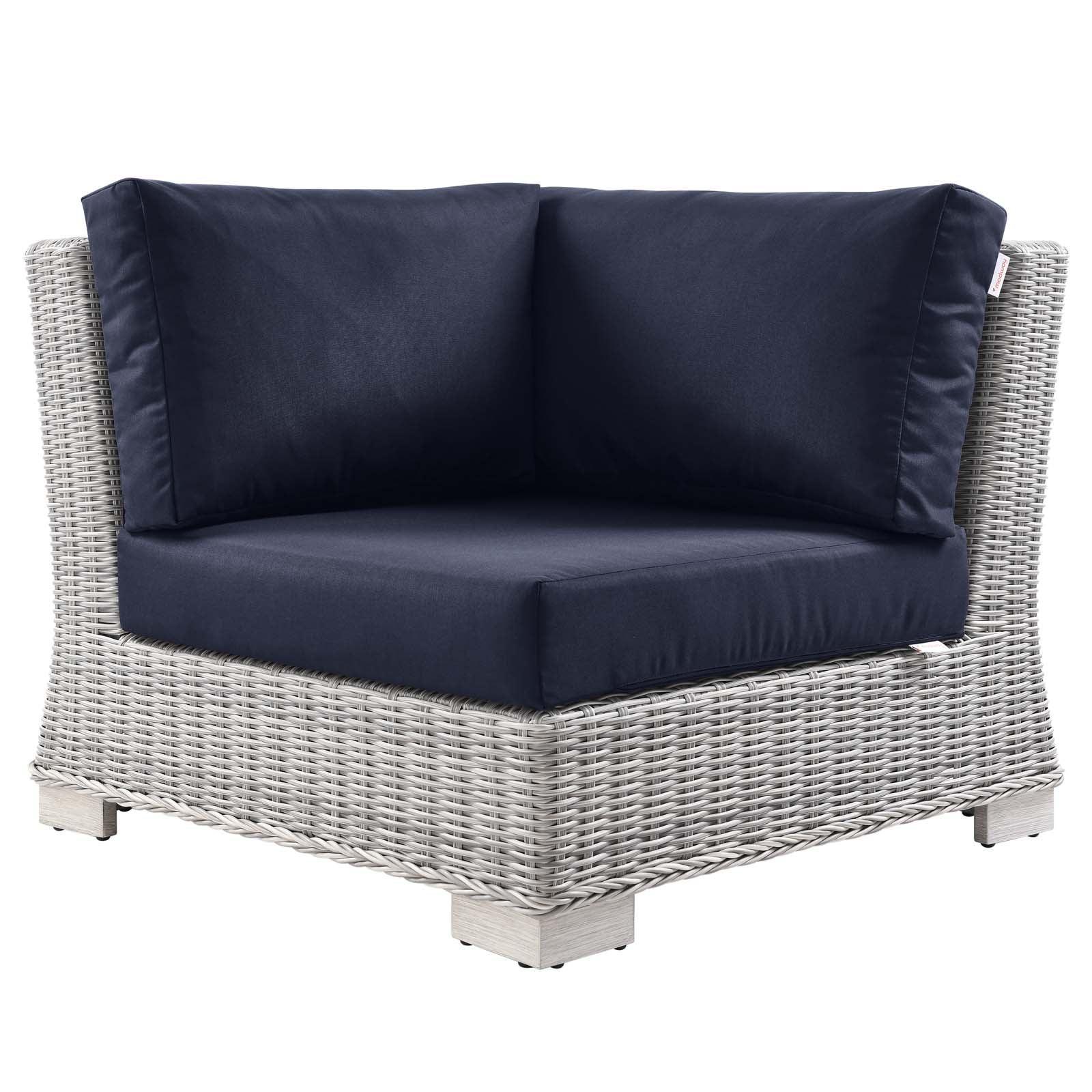 Modway Conway Outdoor Patio Wicker Rattan Corner Chair FredCo