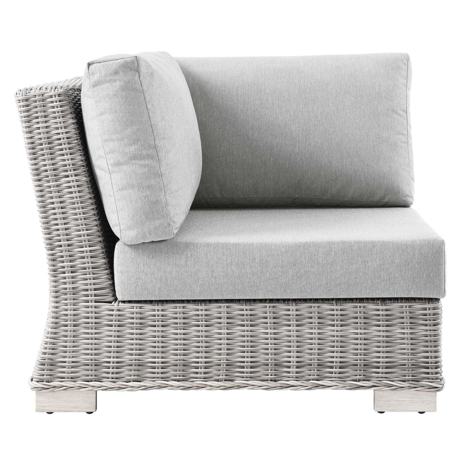 Modway Conway Outdoor Patio Wicker Rattan Corner Chair FredCo