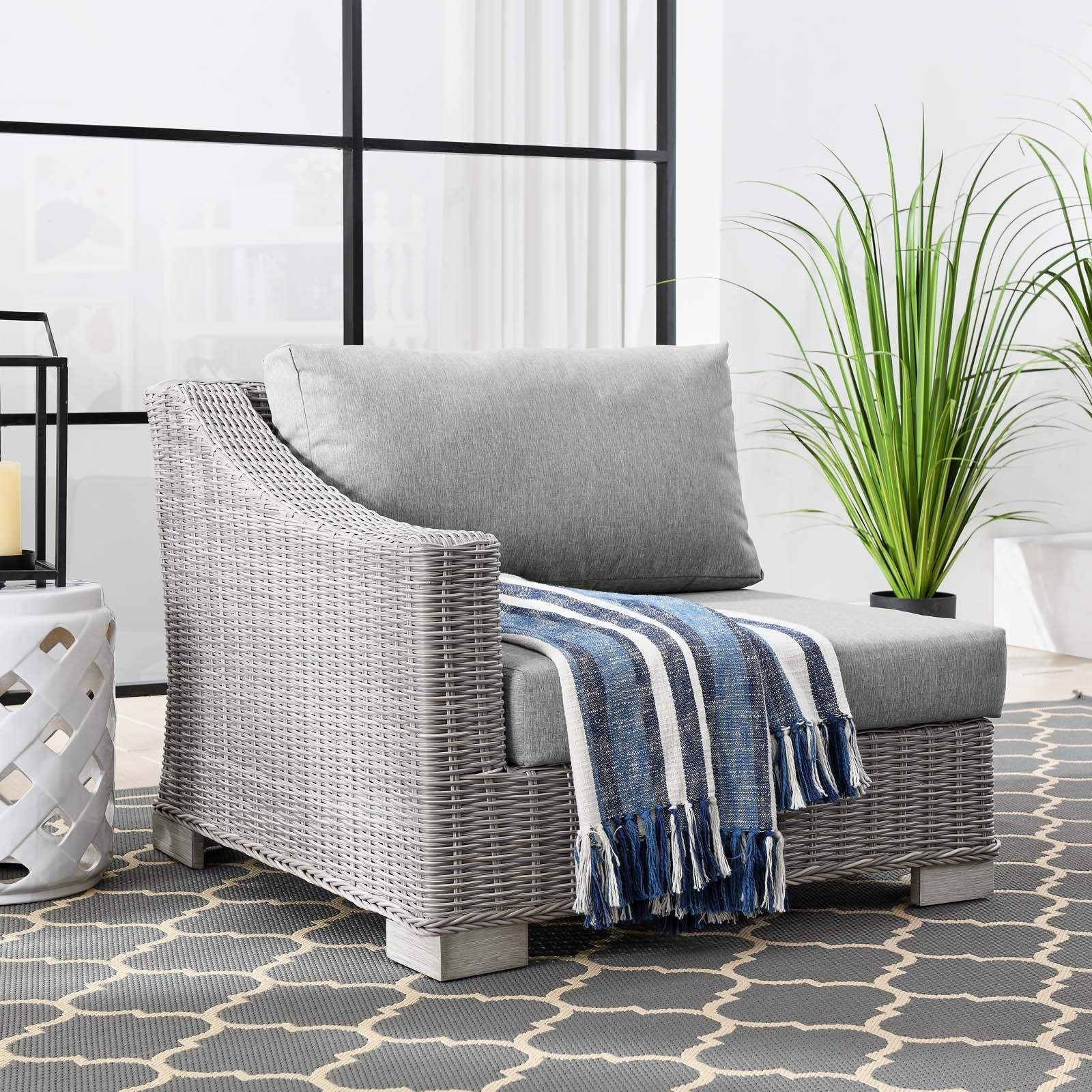 Modway Conway Outdoor Patio Wicker Rattan Left-Arm Chair FredCo