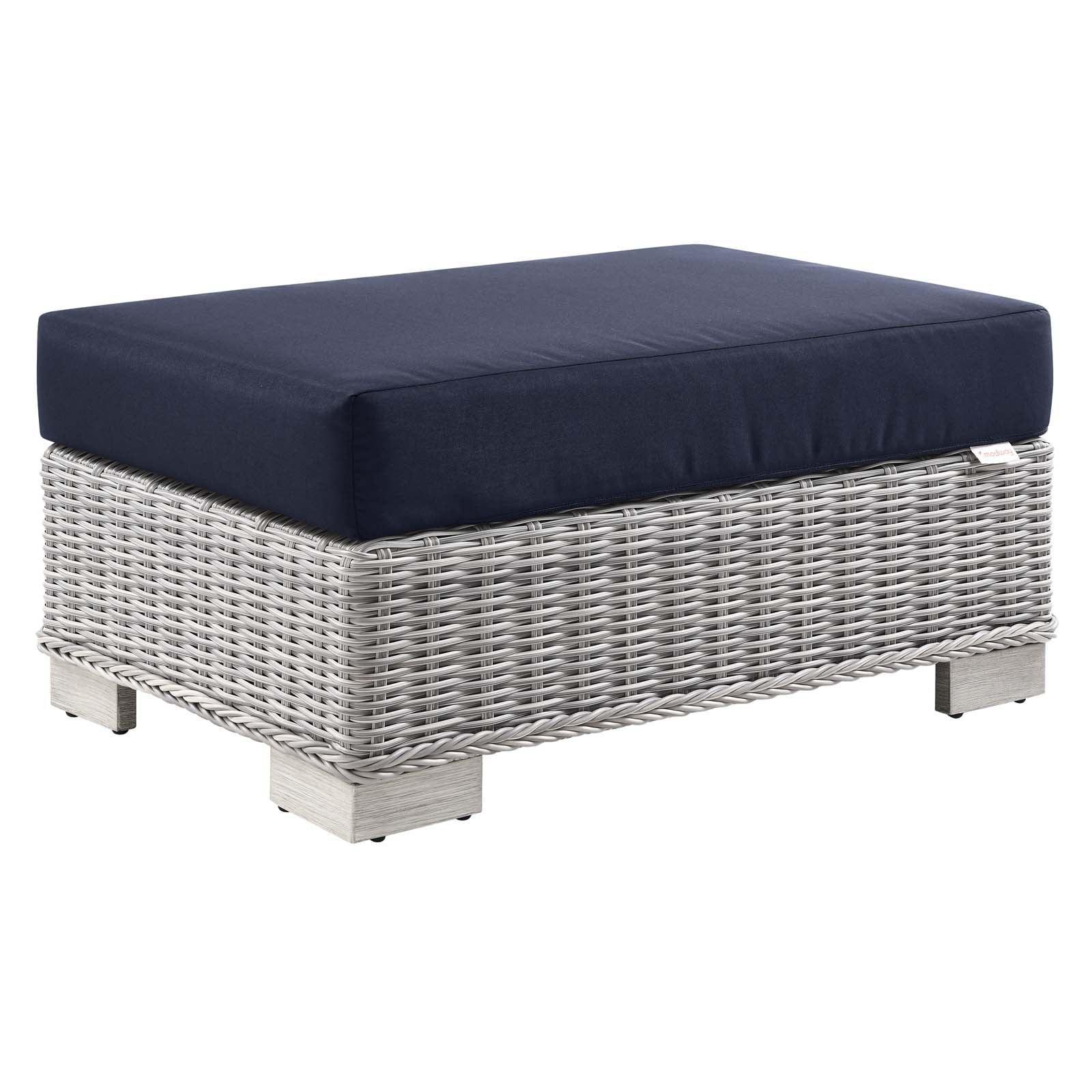 Modway Conway Outdoor Patio Wicker Rattan Ottoman FredCo