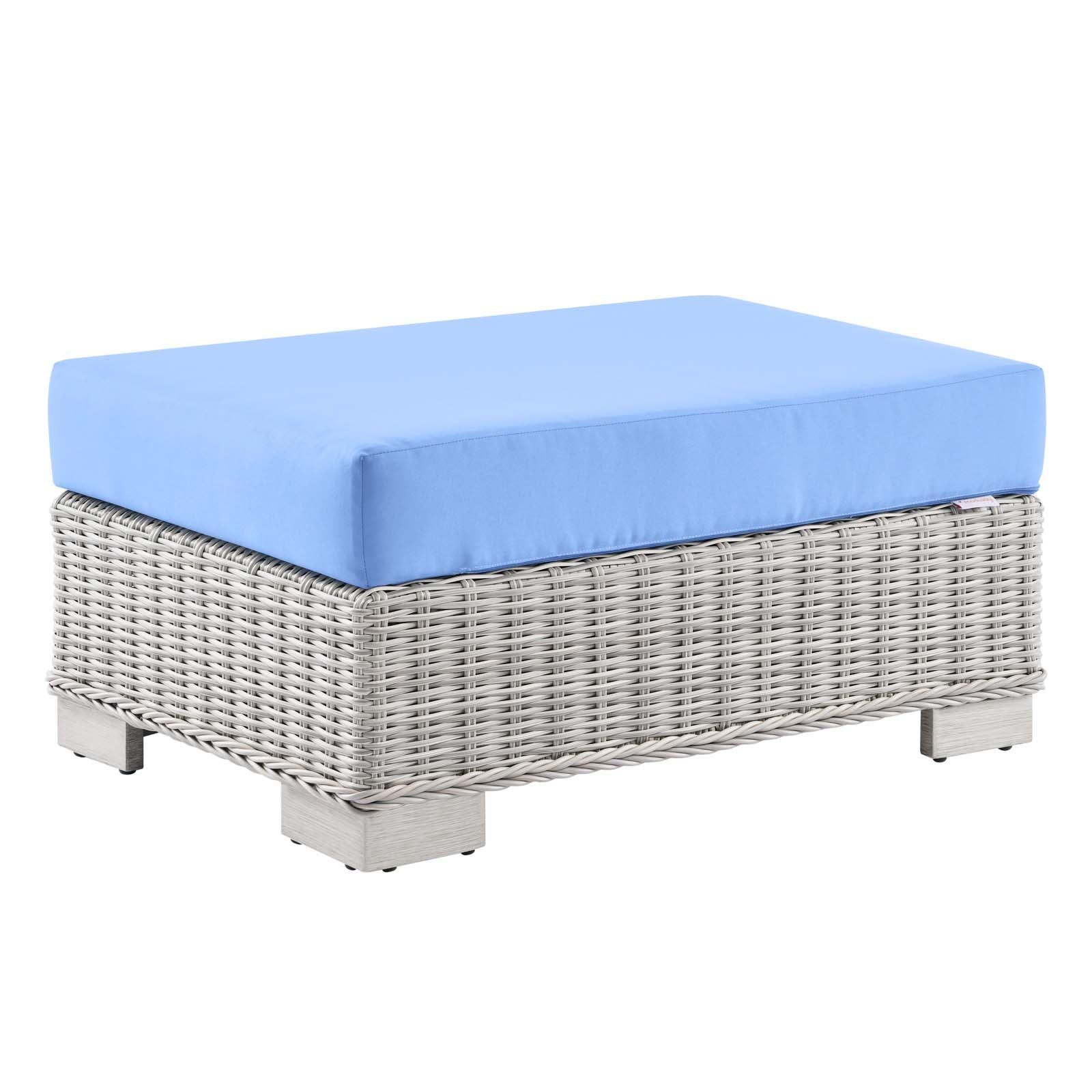 Modway Conway Outdoor Patio Wicker Rattan Ottoman FredCo