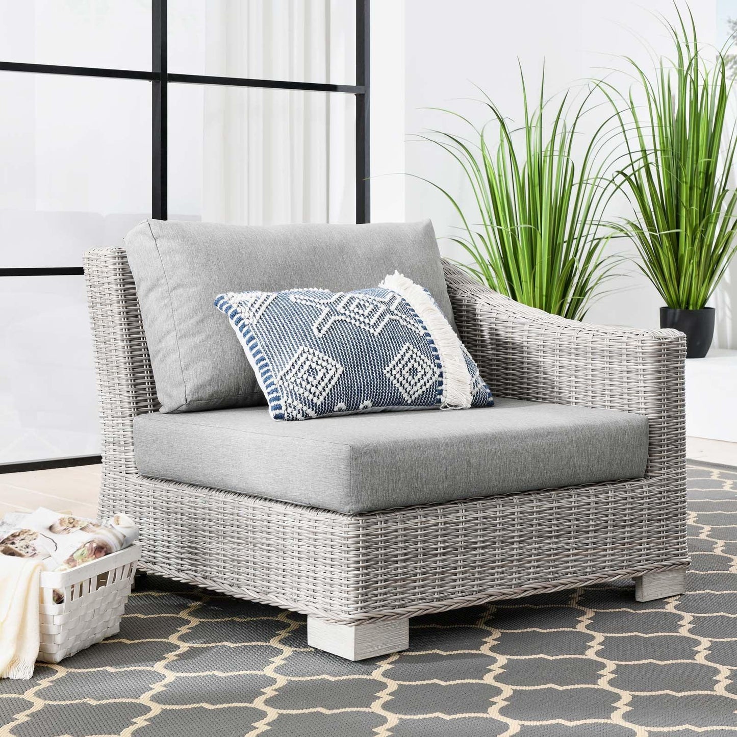 Modway Conway Outdoor Patio Wicker Rattan Right-Arm Chair FredCo