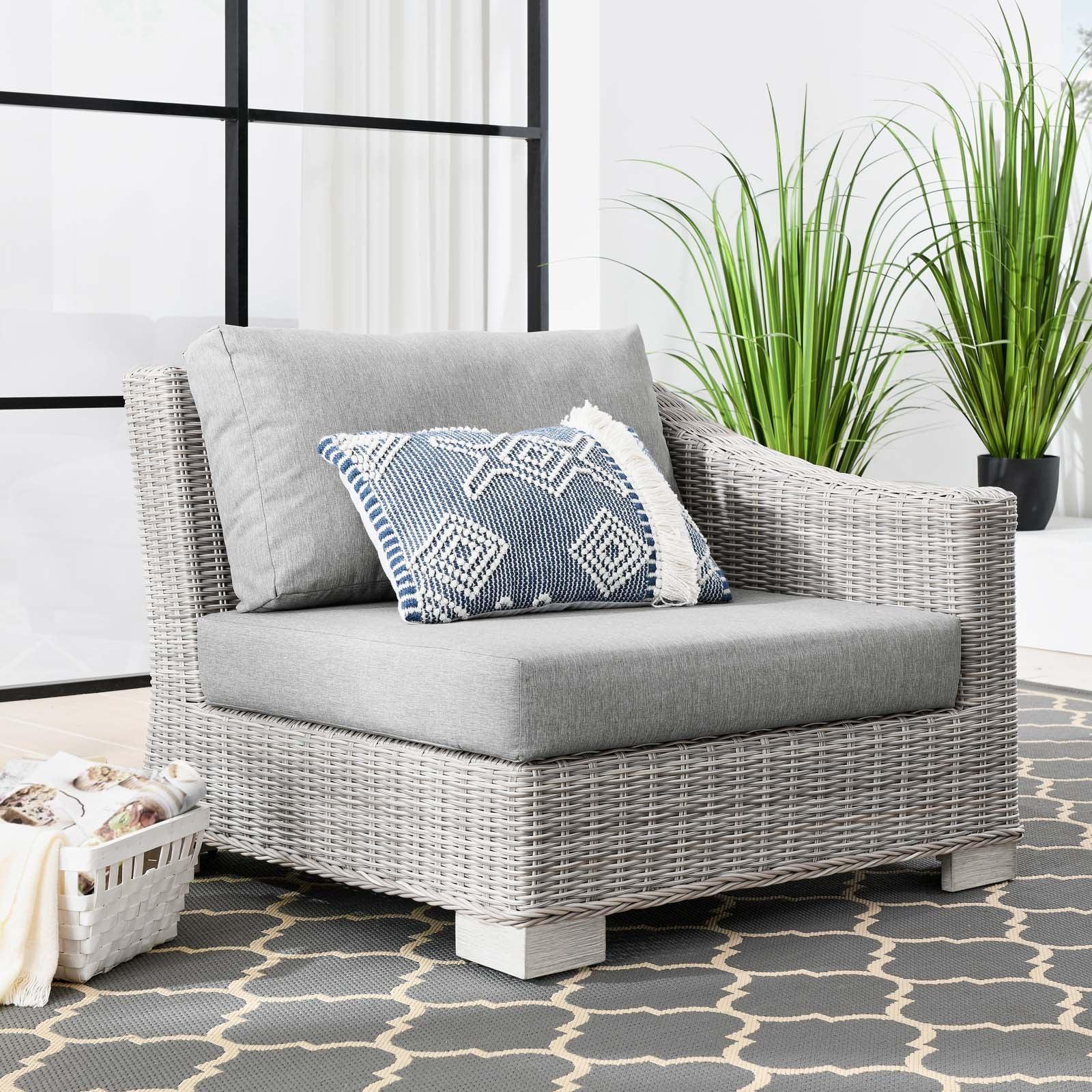 Modway Conway Outdoor Patio Wicker Rattan Right-Arm Chair FredCo
