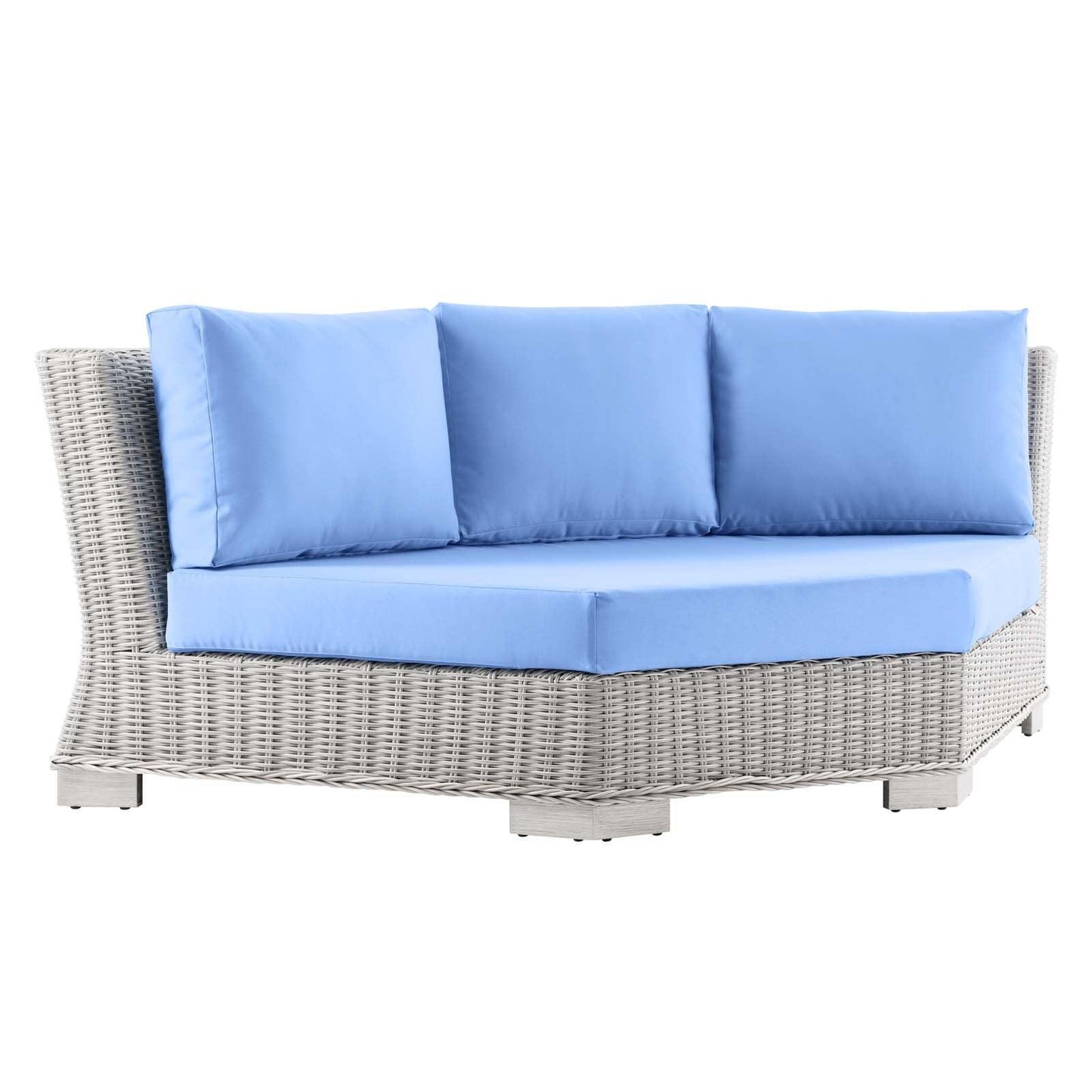 Modway Conway Outdoor Patio Wicker Rattan Round Corner Chair FredCo