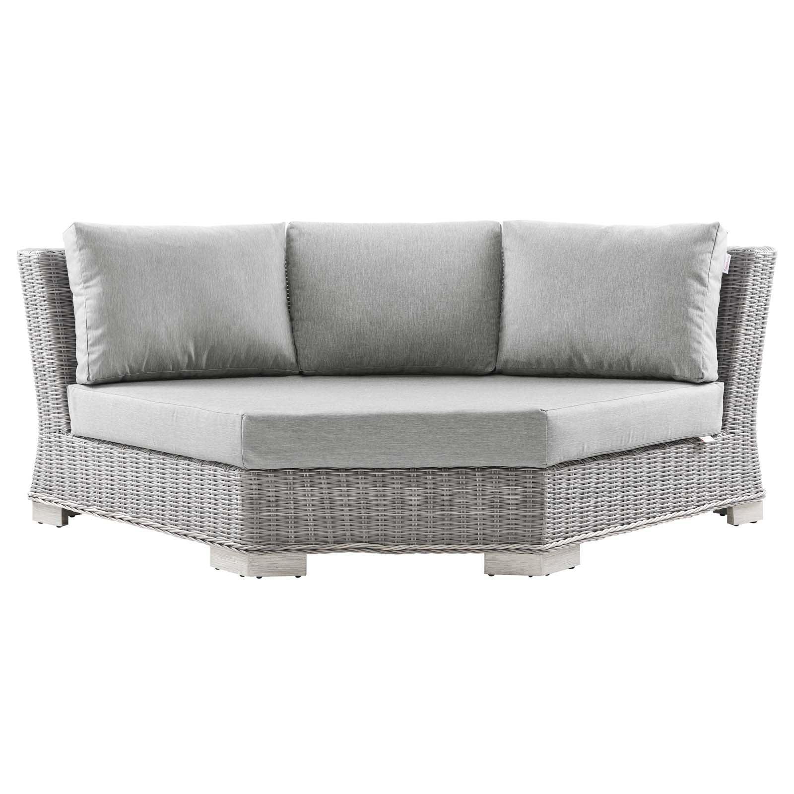 Modway Conway Outdoor Patio Wicker Rattan Round Corner Chair FredCo