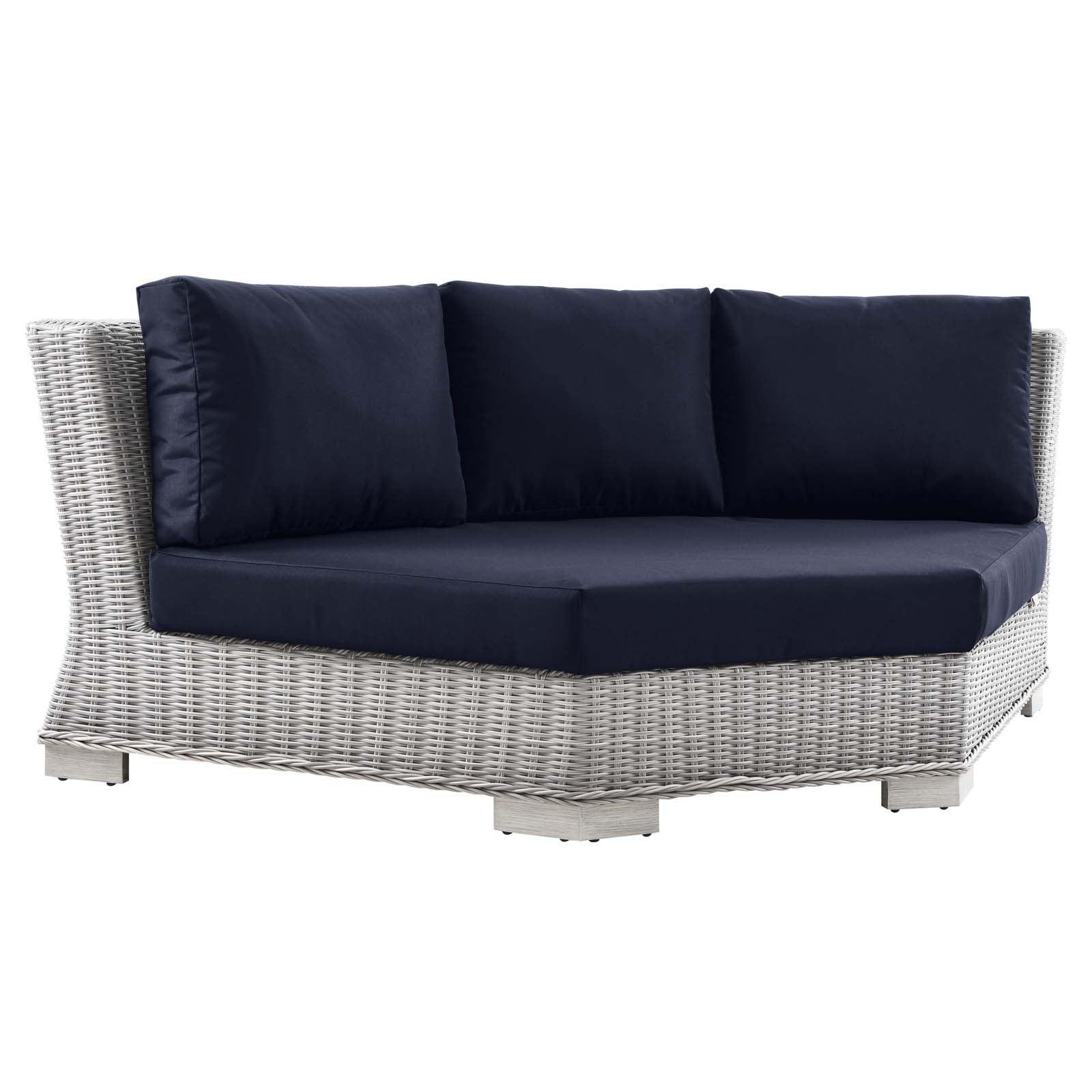 Modway Conway Outdoor Patio Wicker Rattan Round Corner Chair FredCo