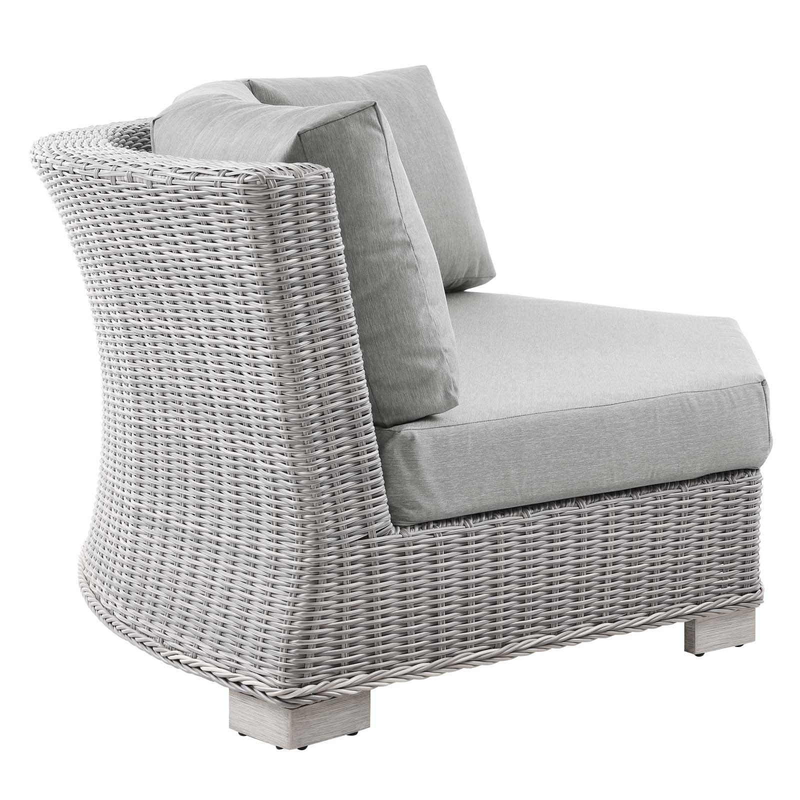Modway Conway Outdoor Patio Wicker Rattan Round Corner Chair FredCo