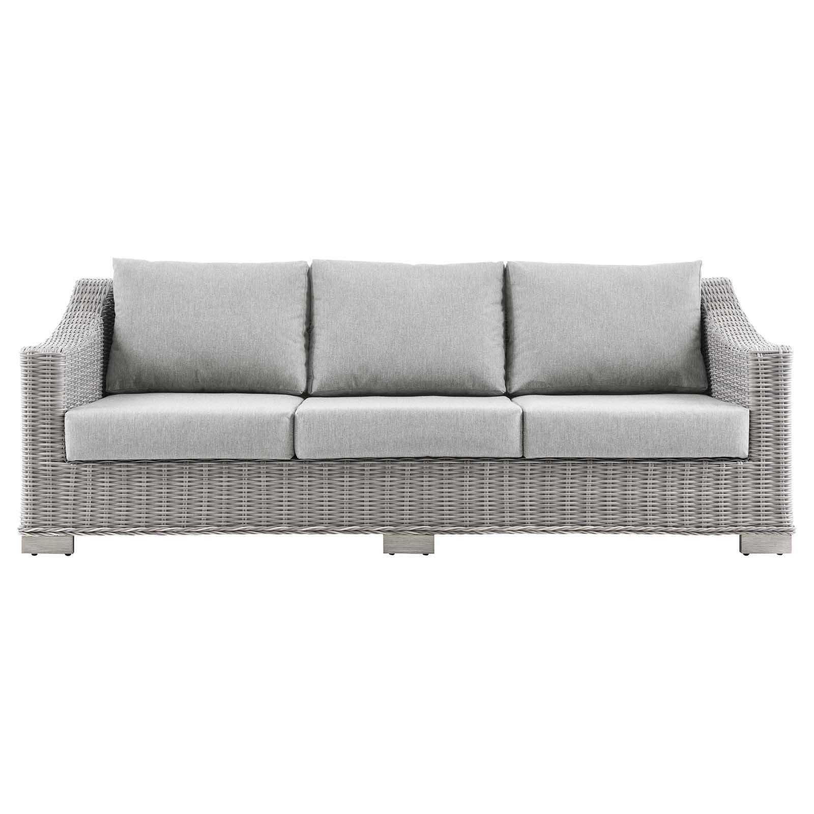 Modway Conway Outdoor Patio Wicker Rattan Sofa FredCo