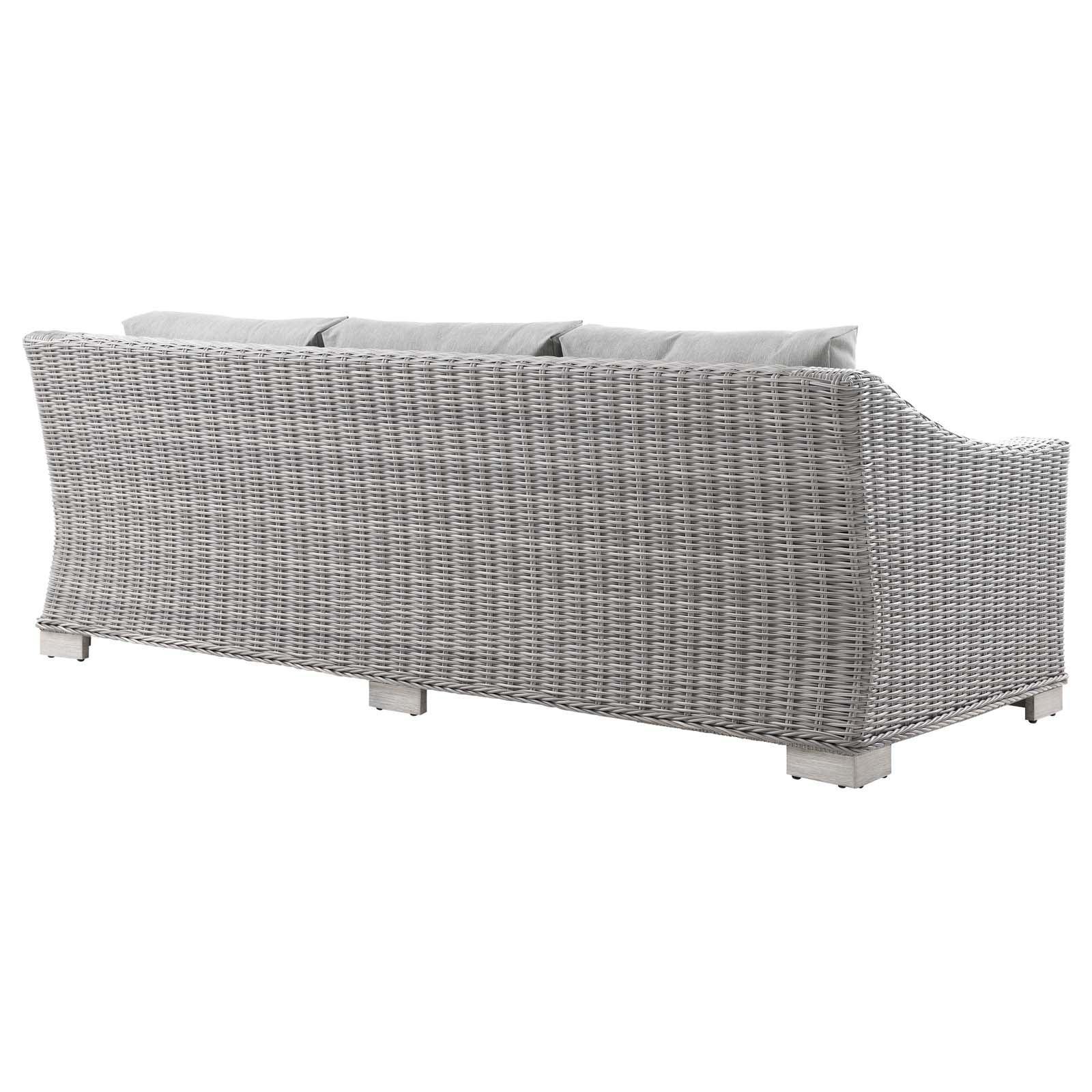Modway Conway Outdoor Patio Wicker Rattan Sofa FredCo