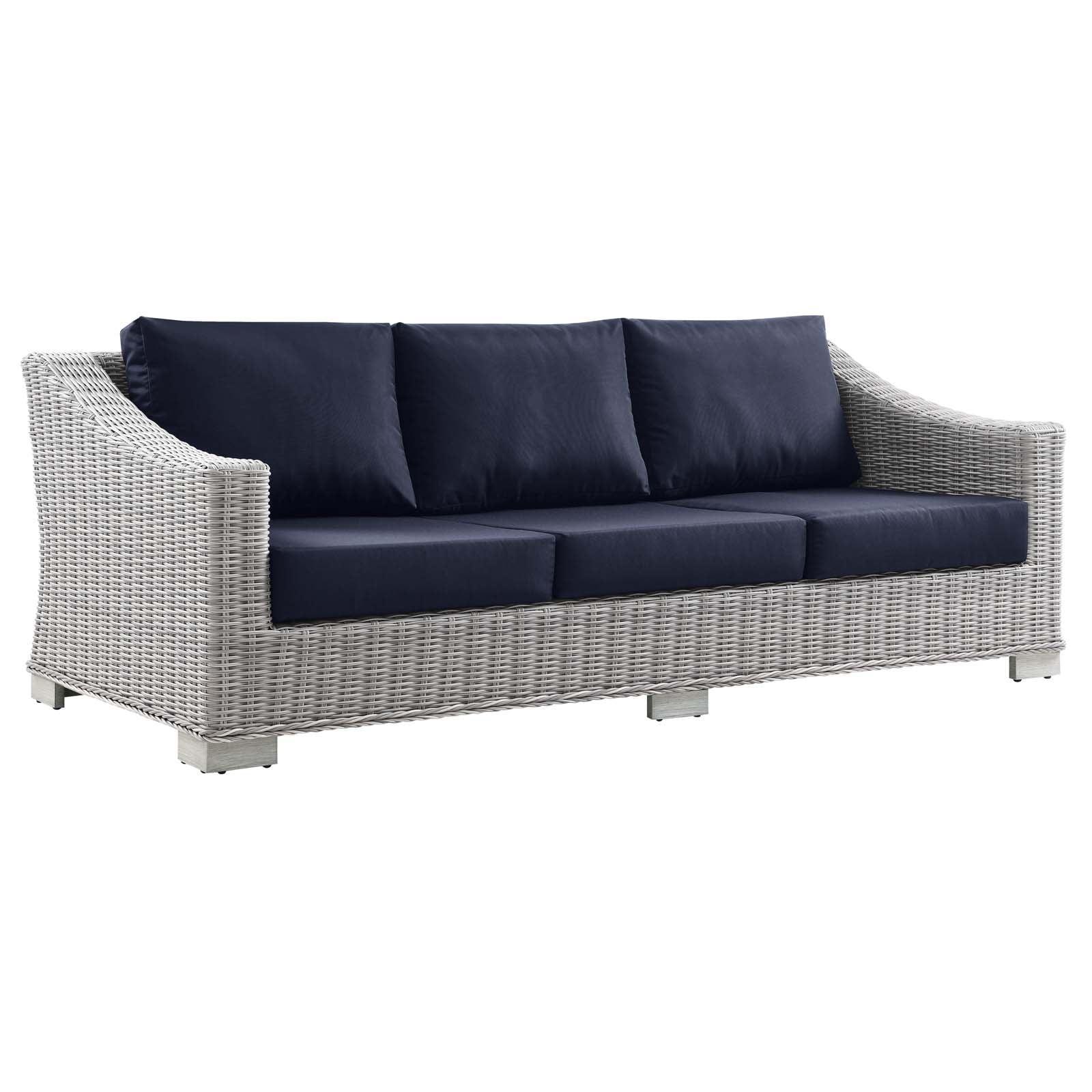 Modway Conway Outdoor Patio Wicker Rattan Sofa FredCo