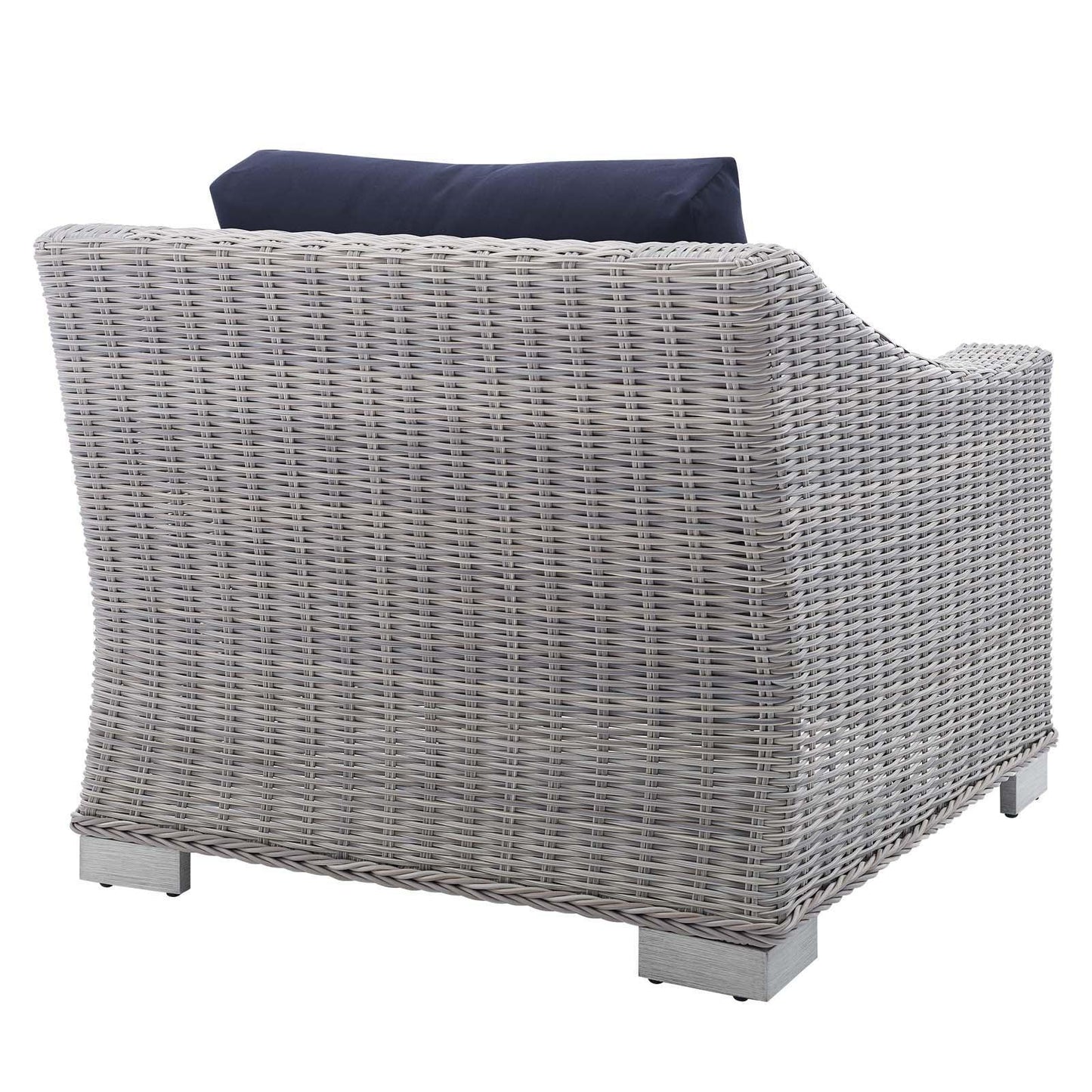 Modway Conway Sunbrella® Outdoor Patio Wicker Rattan 2-Piece Armchair and Ottoman Set, EEI-4354 FredCo