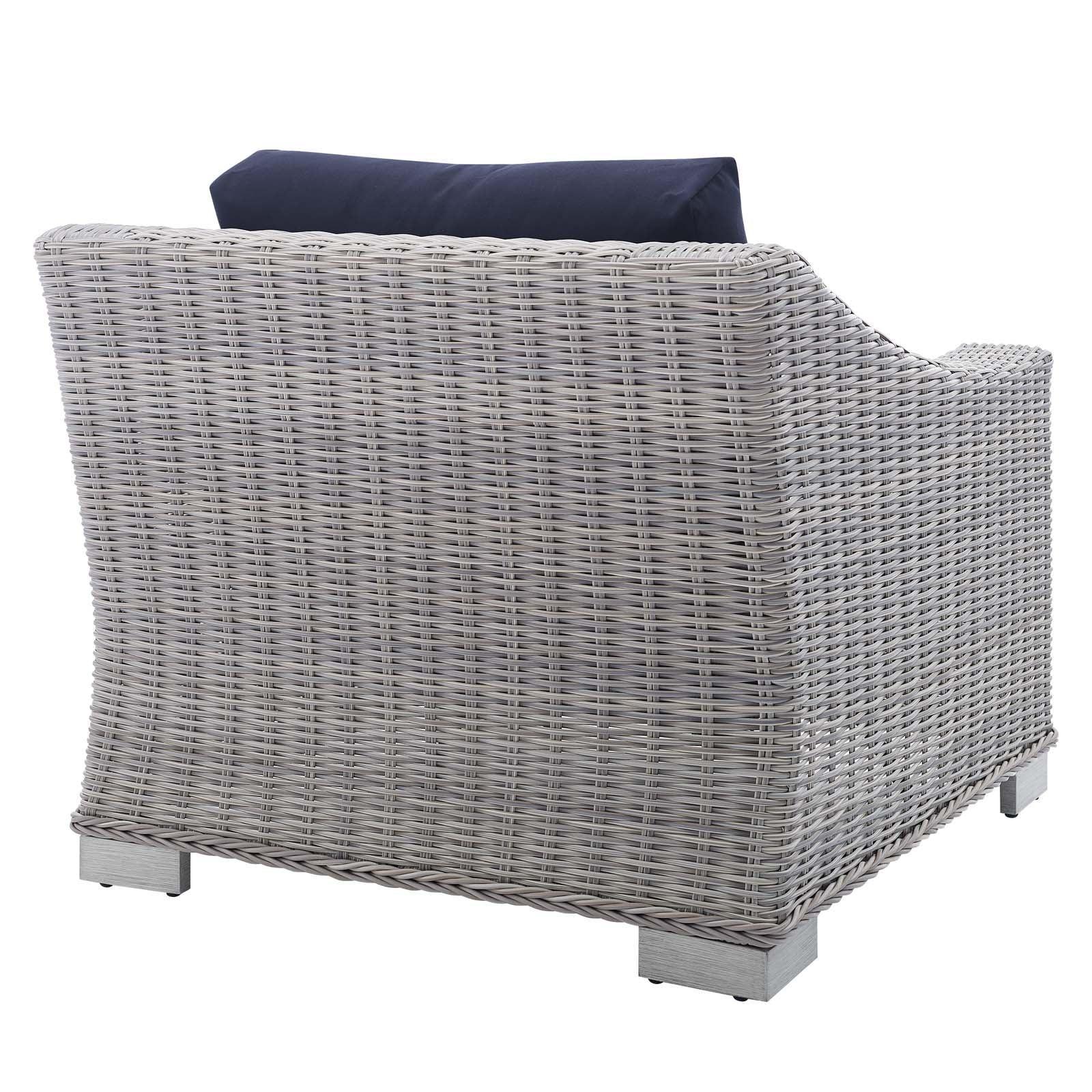 Modway Conway Sunbrella® Outdoor Patio Wicker Rattan 2-Piece Armchair and Ottoman Set, EEI-4354 FredCo