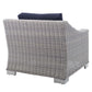 Modway Conway Sunbrella® Outdoor Patio Wicker Rattan 2-Piece Armchair and Ottoman Set, EEI-4354 FredCo