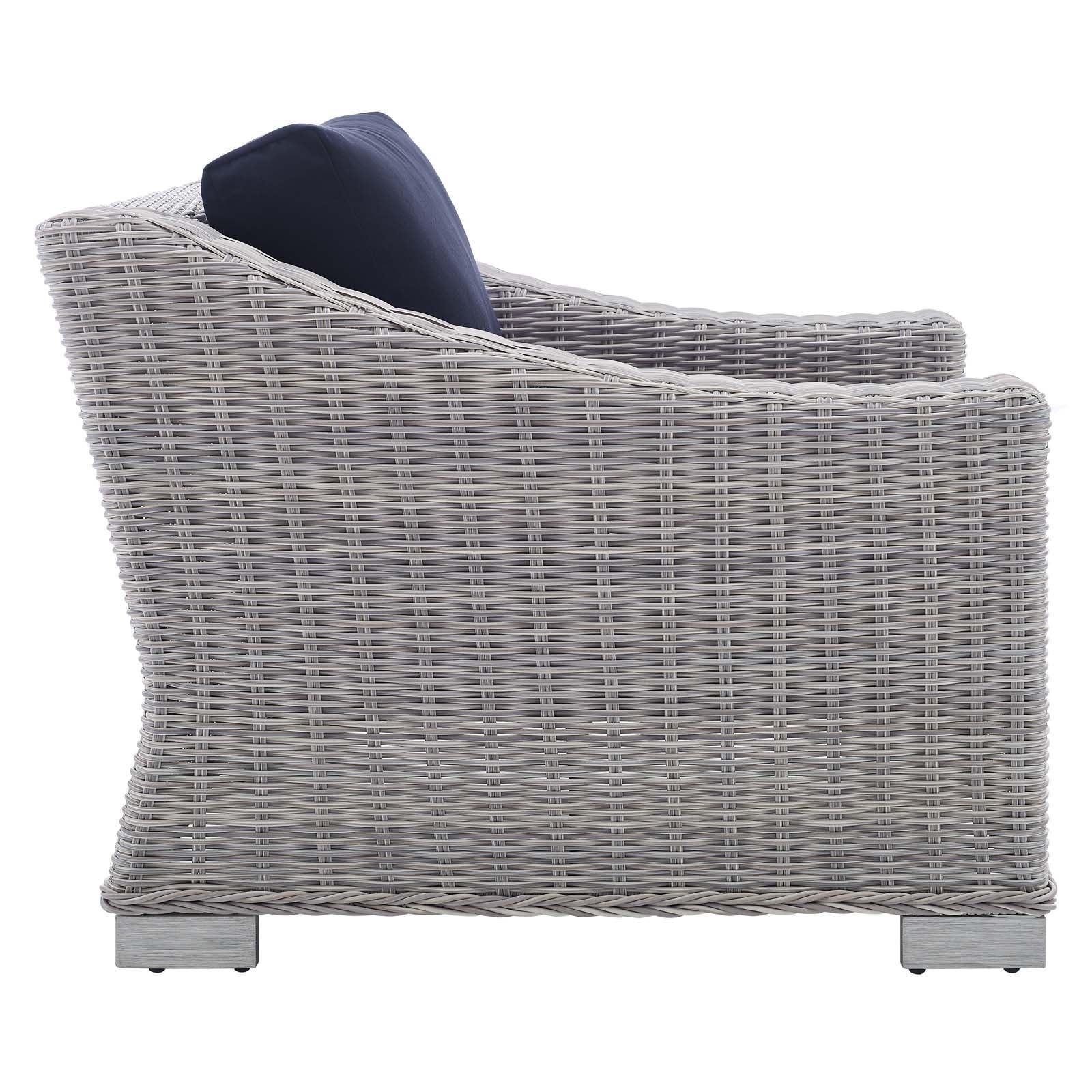 Modway Conway Sunbrella® Outdoor Patio Wicker Rattan 2-Piece Armchair and Ottoman Set, EEI-4354 FredCo