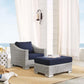 Modway Conway Sunbrella® Outdoor Patio Wicker Rattan 2-Piece Armchair and Ottoman Set, EEI-4354 FredCo