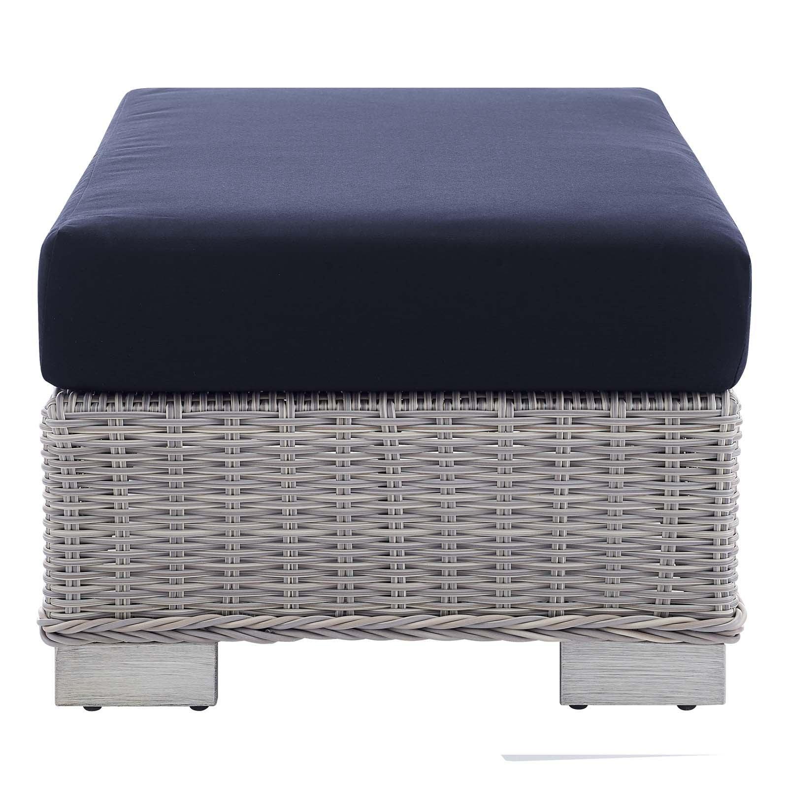 Modway Conway Sunbrella® Outdoor Patio Wicker Rattan 2-Piece Armchair and Ottoman Set, EEI-4354 FredCo