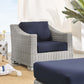 Modway Conway Sunbrella® Outdoor Patio Wicker Rattan 2-Piece Armchair and Ottoman Set, EEI-4354 FredCo