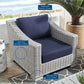 Modway Conway Sunbrella® Outdoor Patio Wicker Rattan 2-Piece Armchair and Ottoman Set, EEI-4354 FredCo