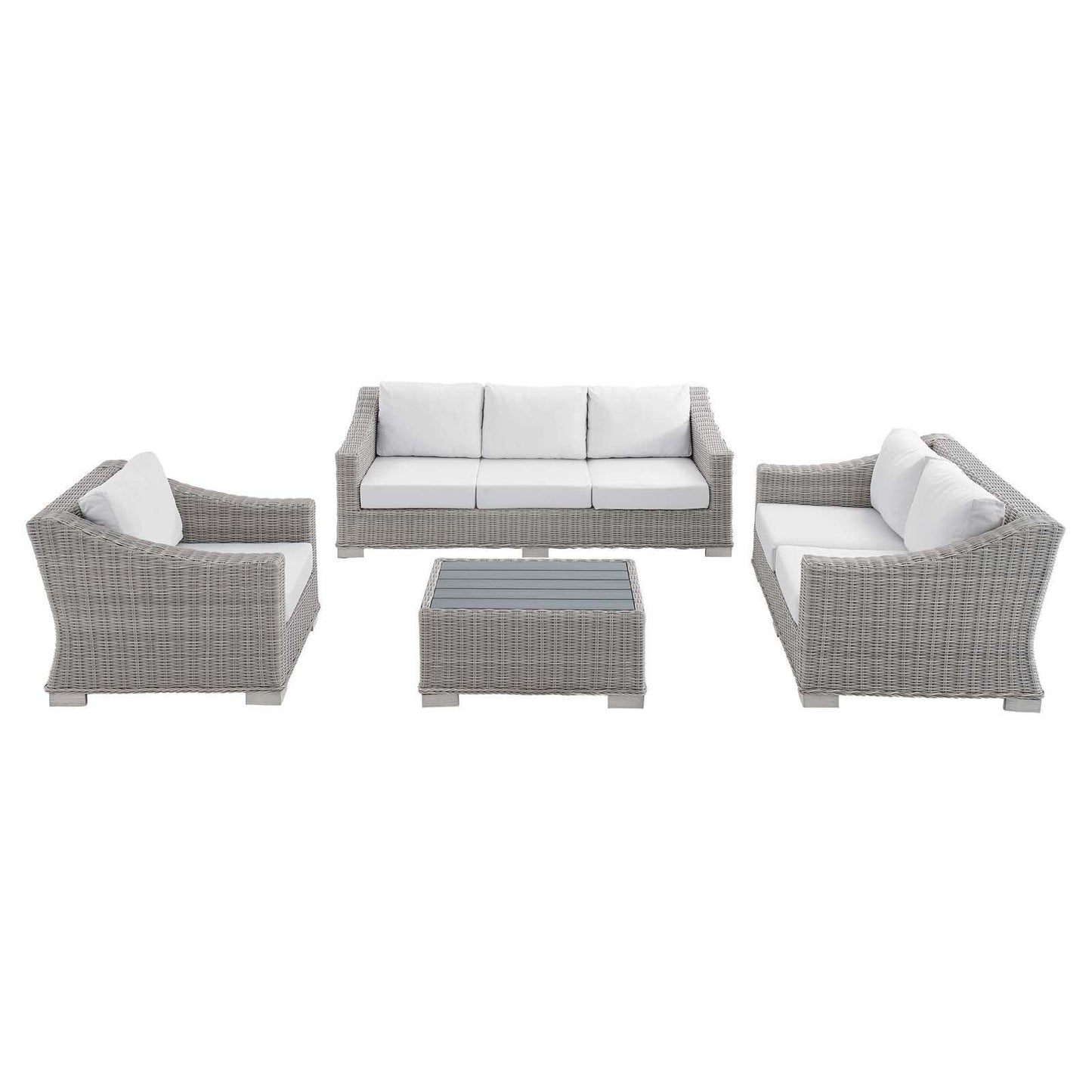 Modway Conway Sunbrella® Outdoor Patio Wicker Rattan 4-Piece Furniture Set, EEI-4355 FredCo