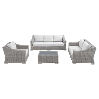 Modway Conway Sunbrella® Outdoor Patio Wicker Rattan 4-Piece Furniture Set, EEI-4355 FredCo