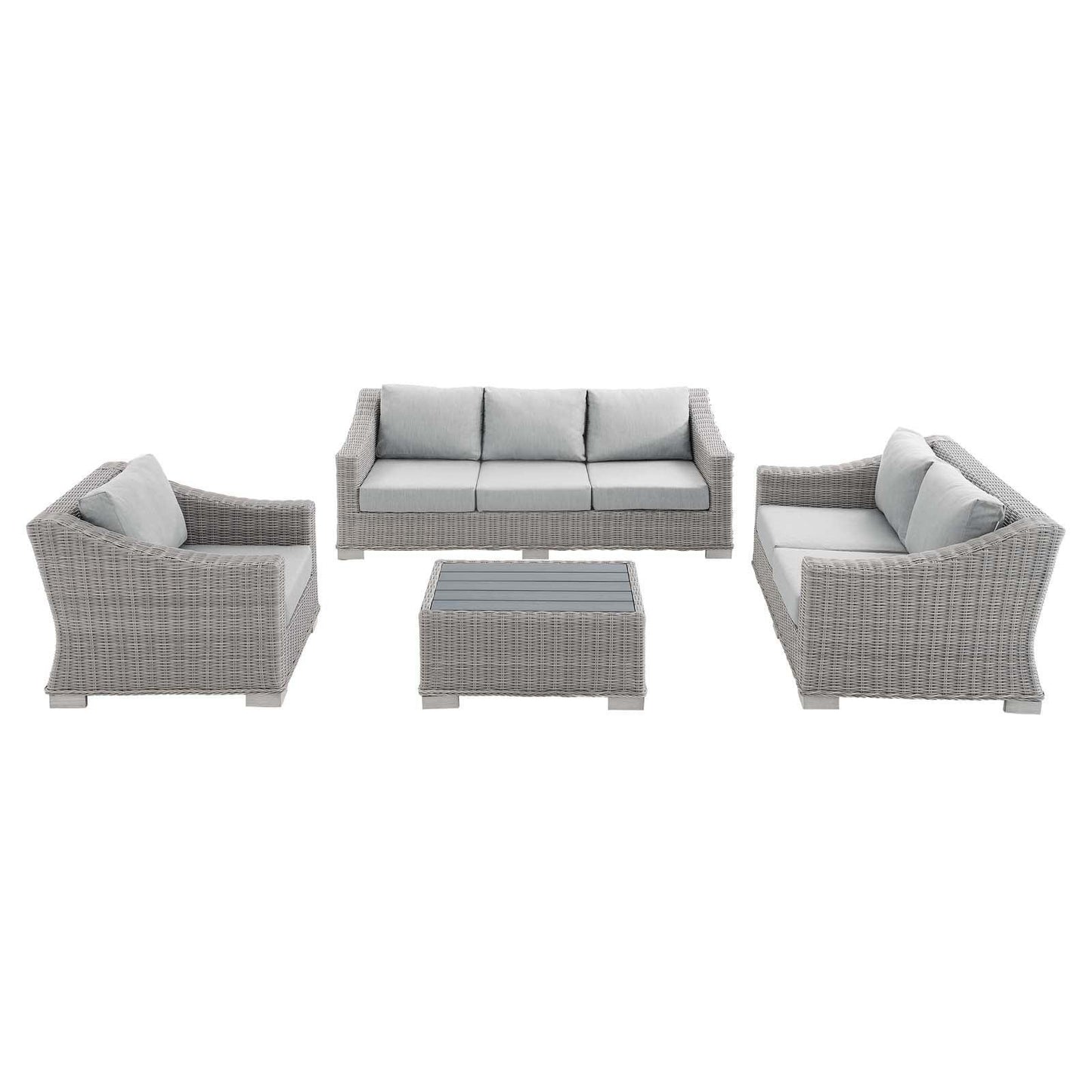 Modway Conway Sunbrella® Outdoor Patio Wicker Rattan 4-Piece Furniture Set, EEI-4355 FredCo