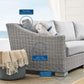 Modway Conway Sunbrella® Outdoor Patio Wicker Rattan 4-Piece Furniture Set, EEI-4359 FredCo