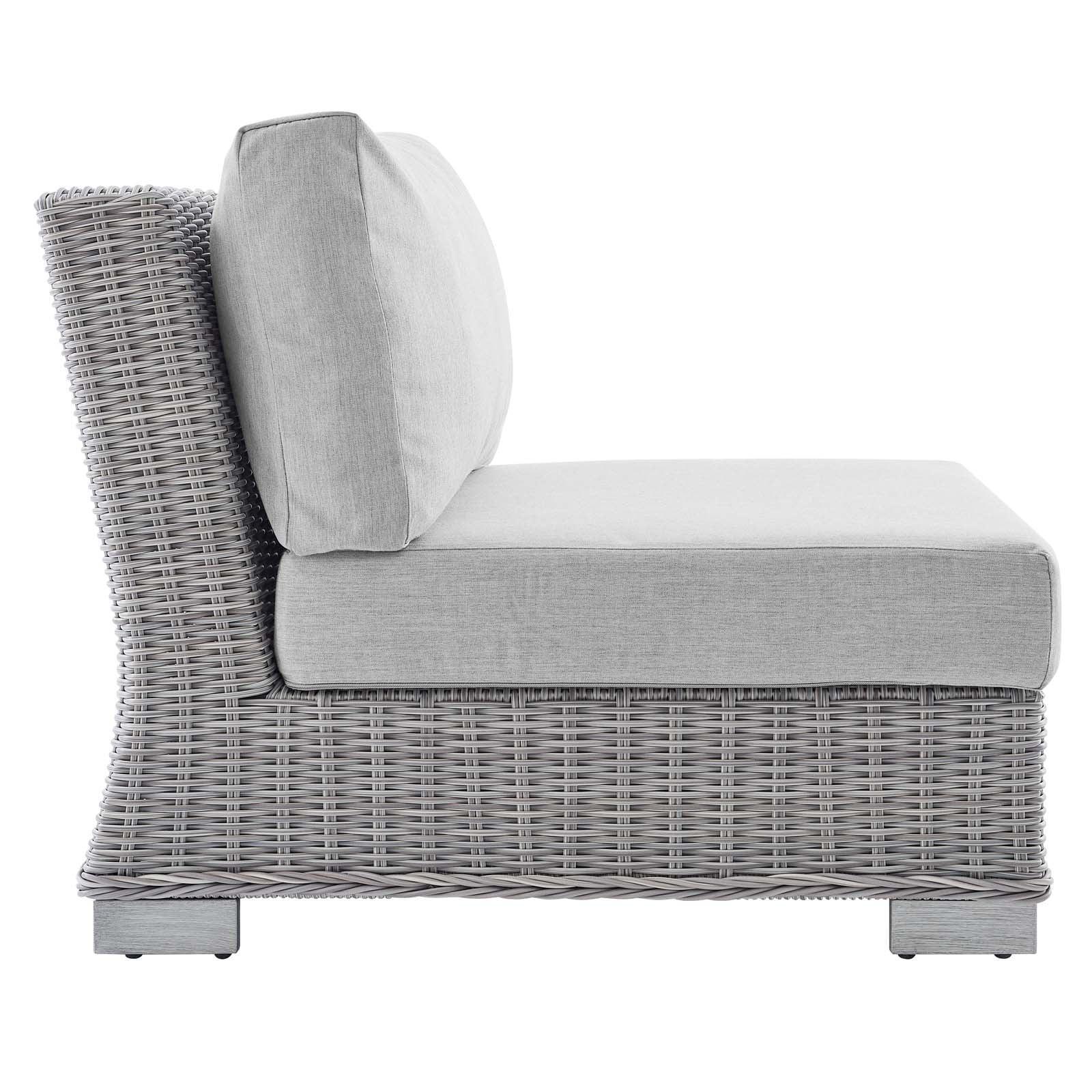 Modway Conway Sunbrella® Outdoor Patio Wicker Rattan Armless Chair FredCo