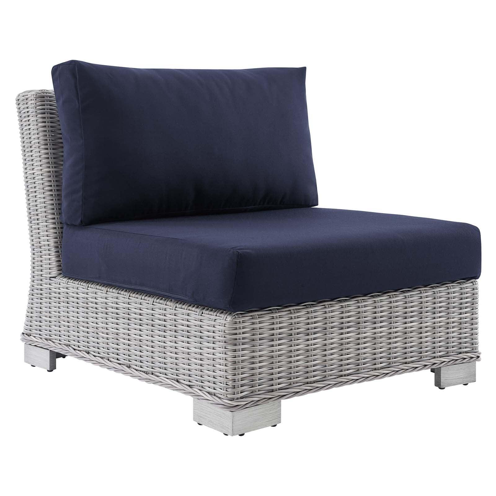 Modway Conway Sunbrella® Outdoor Patio Wicker Rattan Armless Chair FredCo
