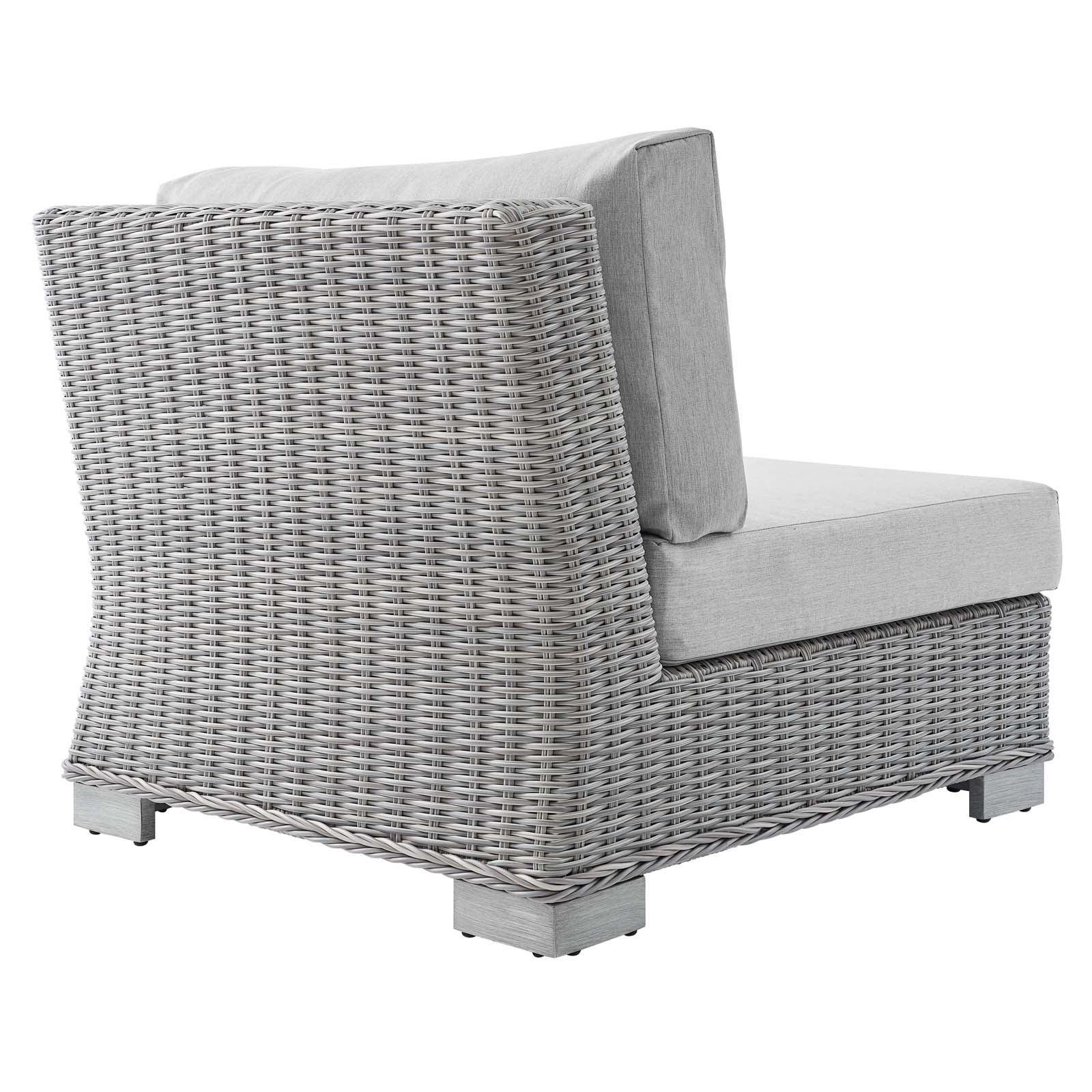 Modway Conway Sunbrella® Outdoor Patio Wicker Rattan Armless Chair FredCo