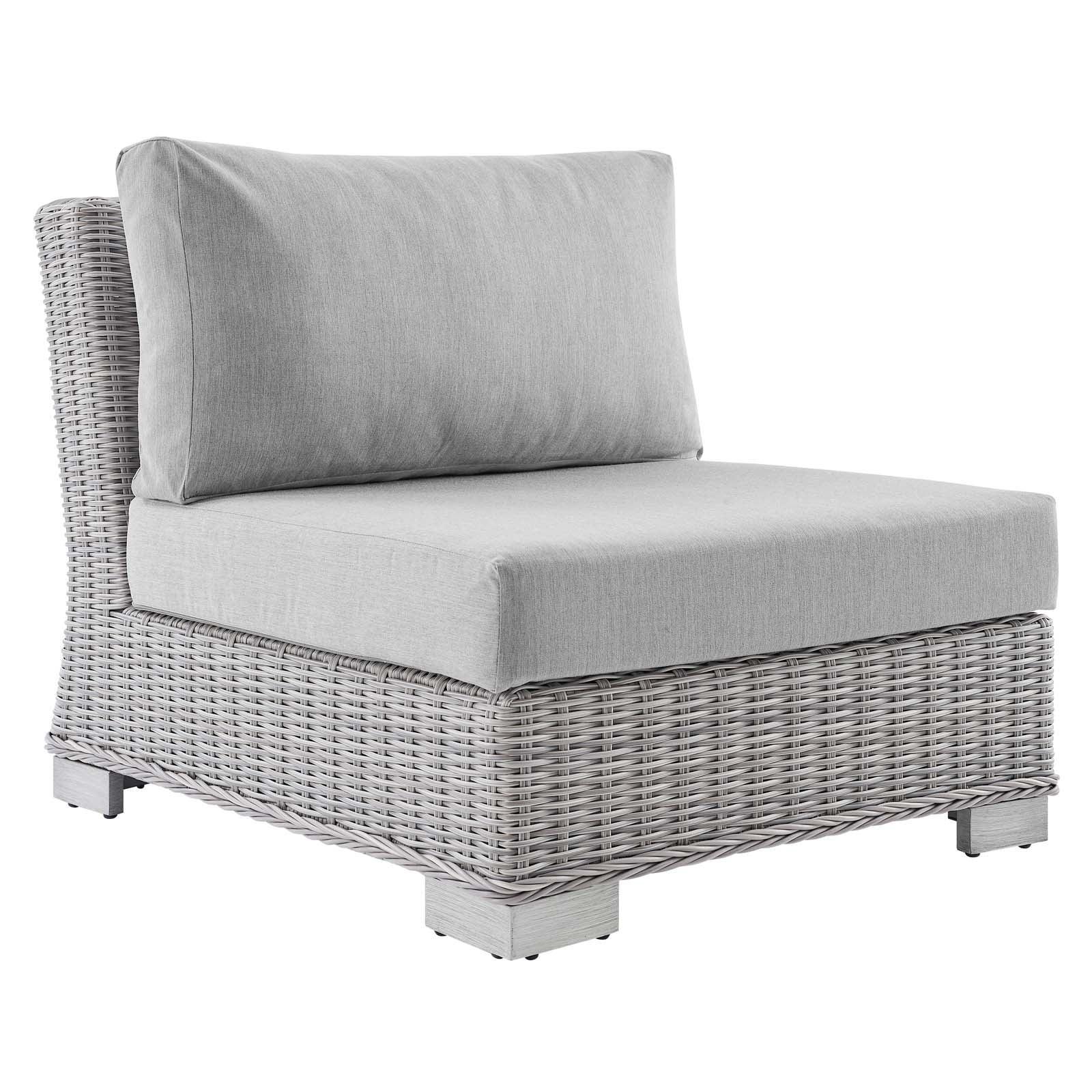 Modway Conway Sunbrella® Outdoor Patio Wicker Rattan Armless Chair FredCo