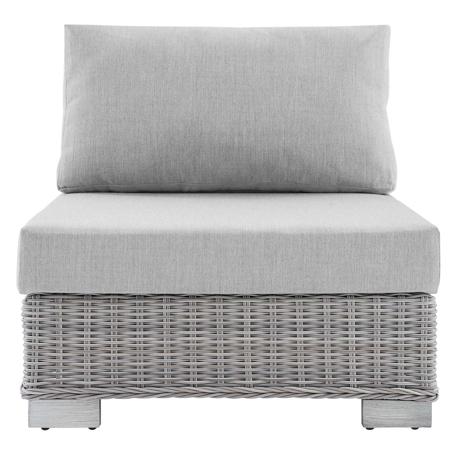 Modway Conway Sunbrella® Outdoor Patio Wicker Rattan Armless Chair FredCo
