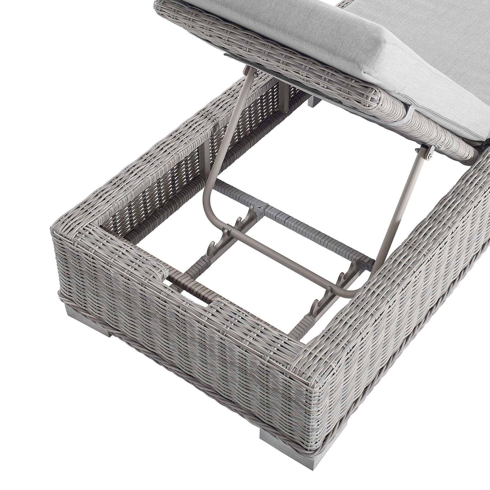 Modway Conway Sunbrella® Outdoor Patio Wicker Rattan Chaise Lounge FredCo