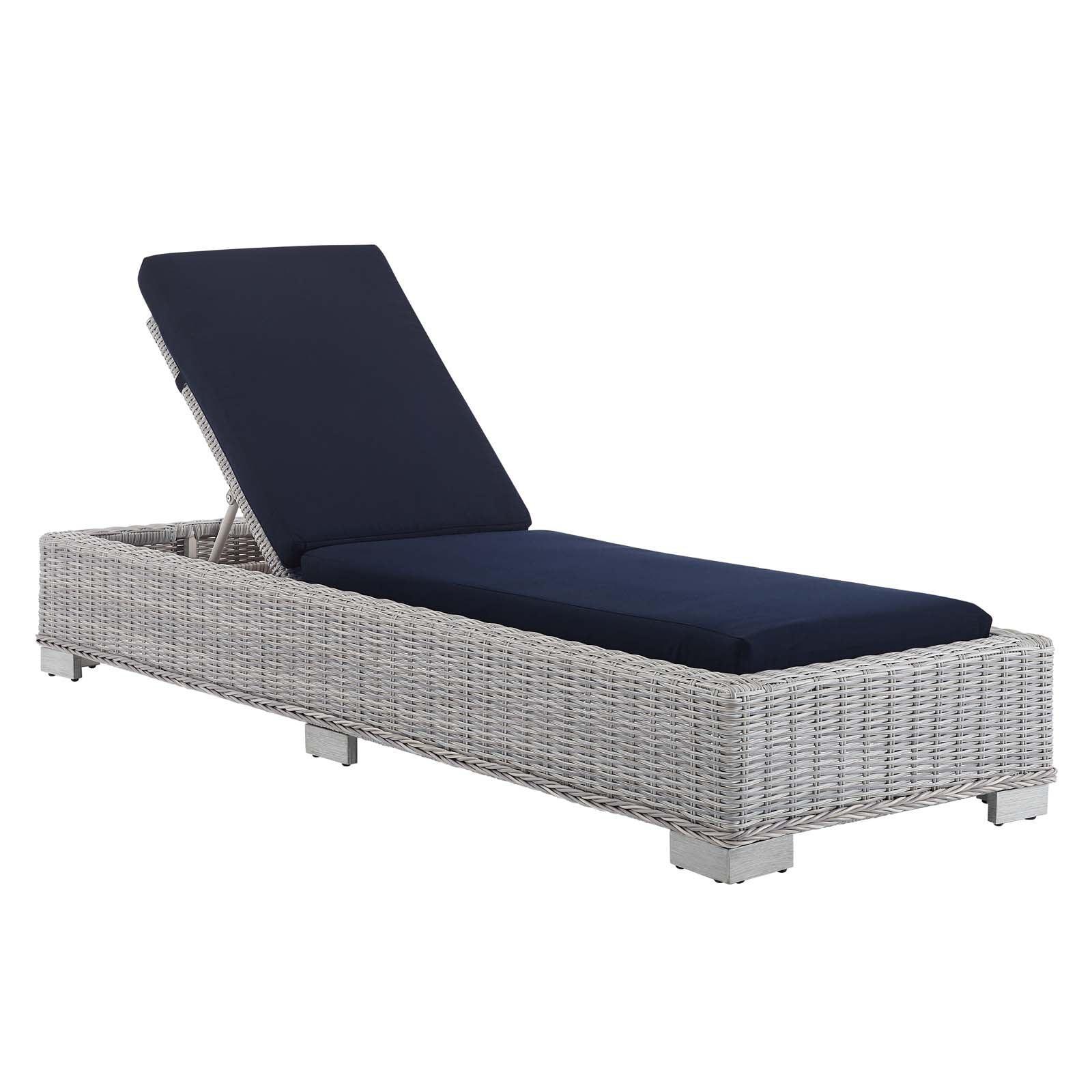 Modway Conway Sunbrella® Outdoor Patio Wicker Rattan Chaise Lounge FredCo