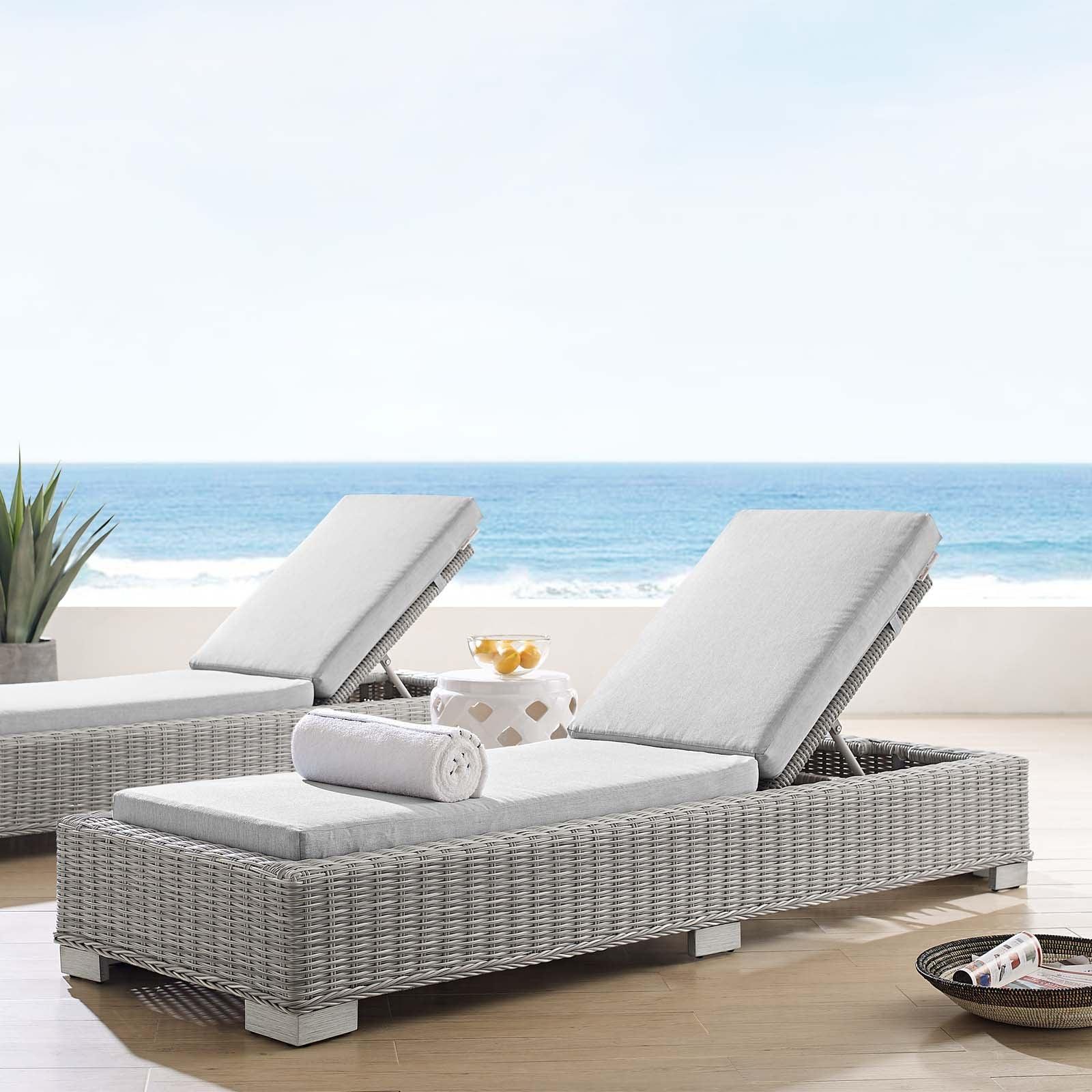 Modway Conway Sunbrella® Outdoor Patio Wicker Rattan Chaise Lounge FredCo