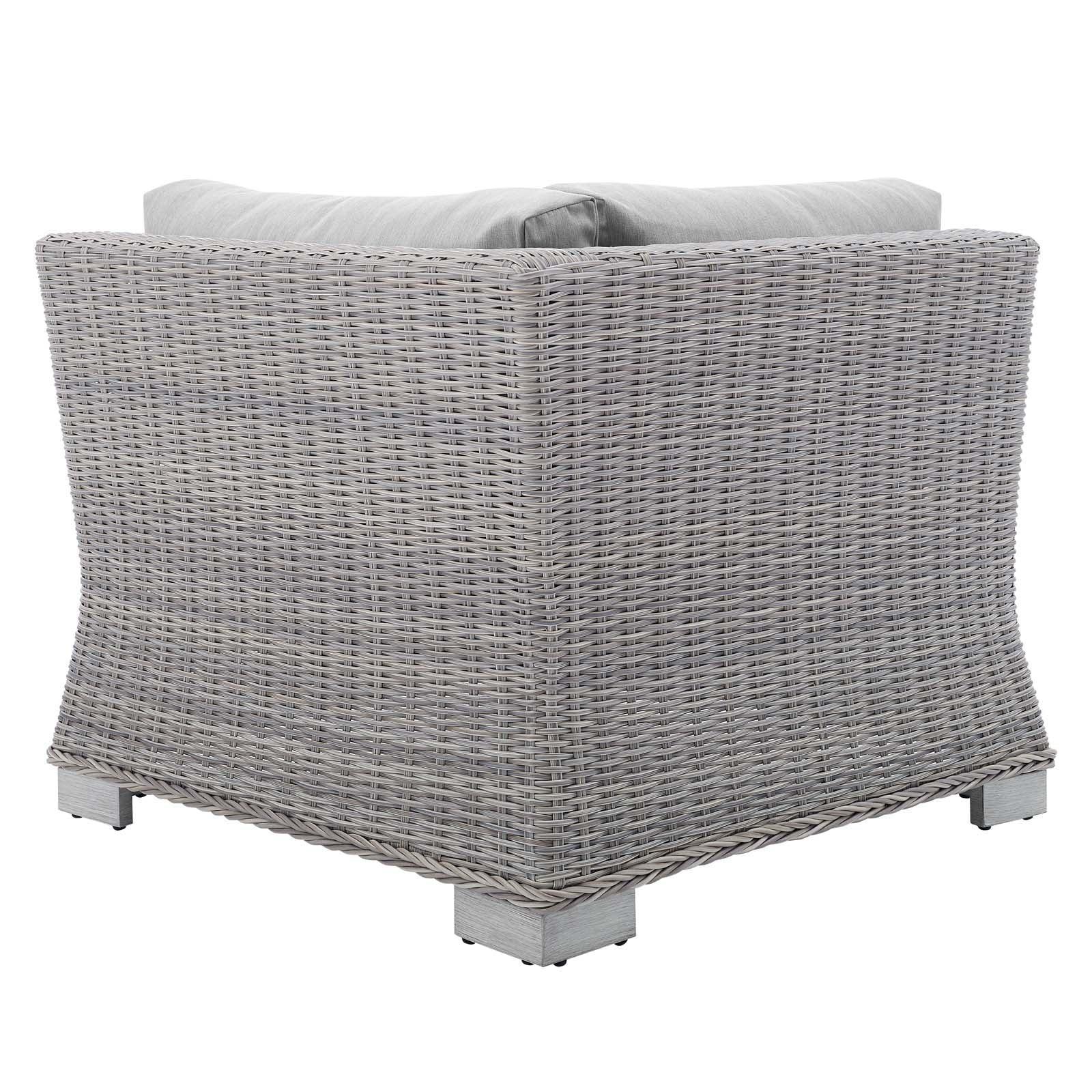 Modway Conway Sunbrella® Outdoor Patio Wicker Rattan Corner Chair FredCo