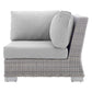 Modway Conway Sunbrella® Outdoor Patio Wicker Rattan Corner Chair FredCo