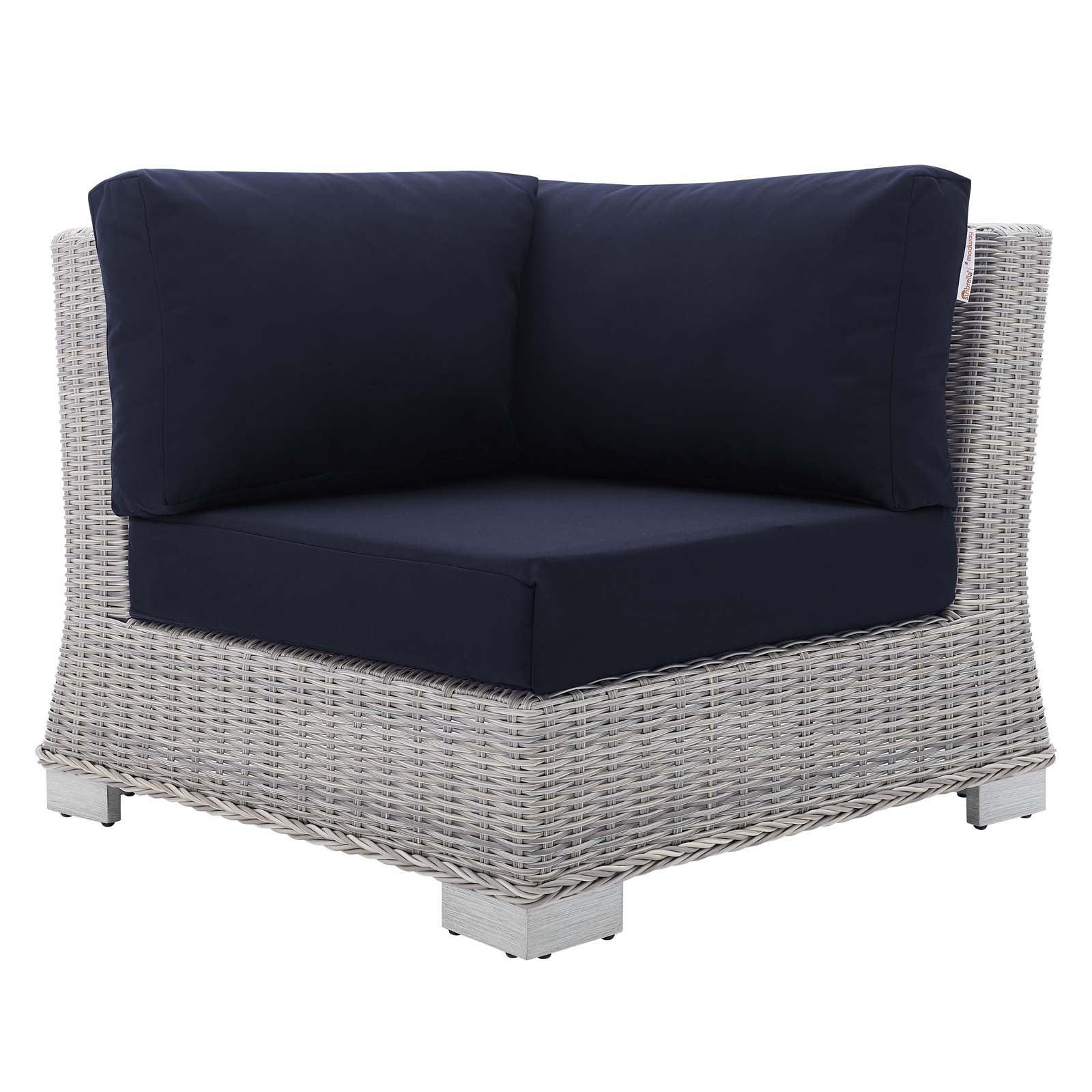 Modway Conway Sunbrella® Outdoor Patio Wicker Rattan Corner Chair FredCo
