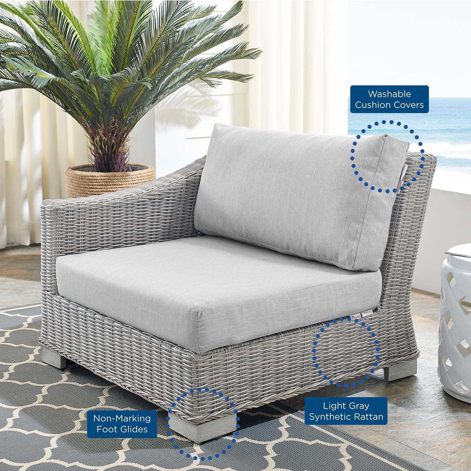 Modway Conway Sunbrella® Outdoor Patio Wicker Rattan Left-Arm Chair FredCo