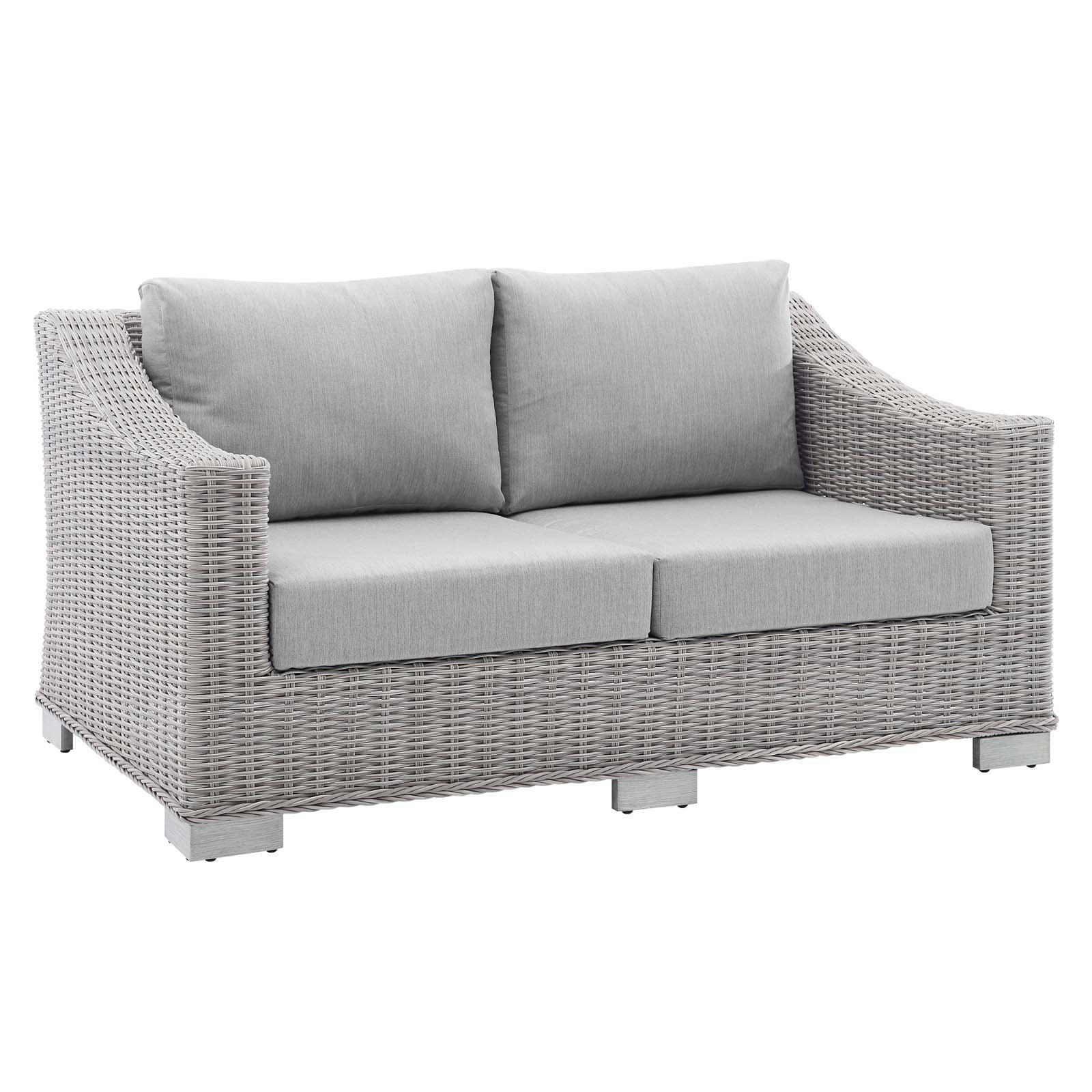 Modway Conway Sunbrella® Outdoor Patio Wicker Rattan Loveseat FredCo