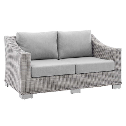 Modway Conway Sunbrella® Outdoor Patio Wicker Rattan Loveseat FredCo