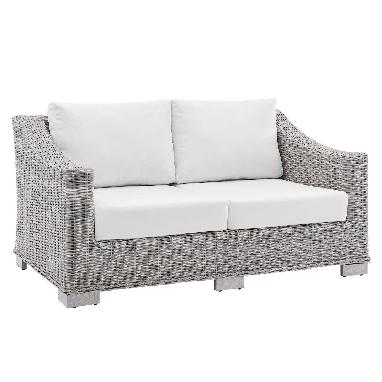 Modway Conway Sunbrella® Outdoor Patio Wicker Rattan Loveseat FredCo