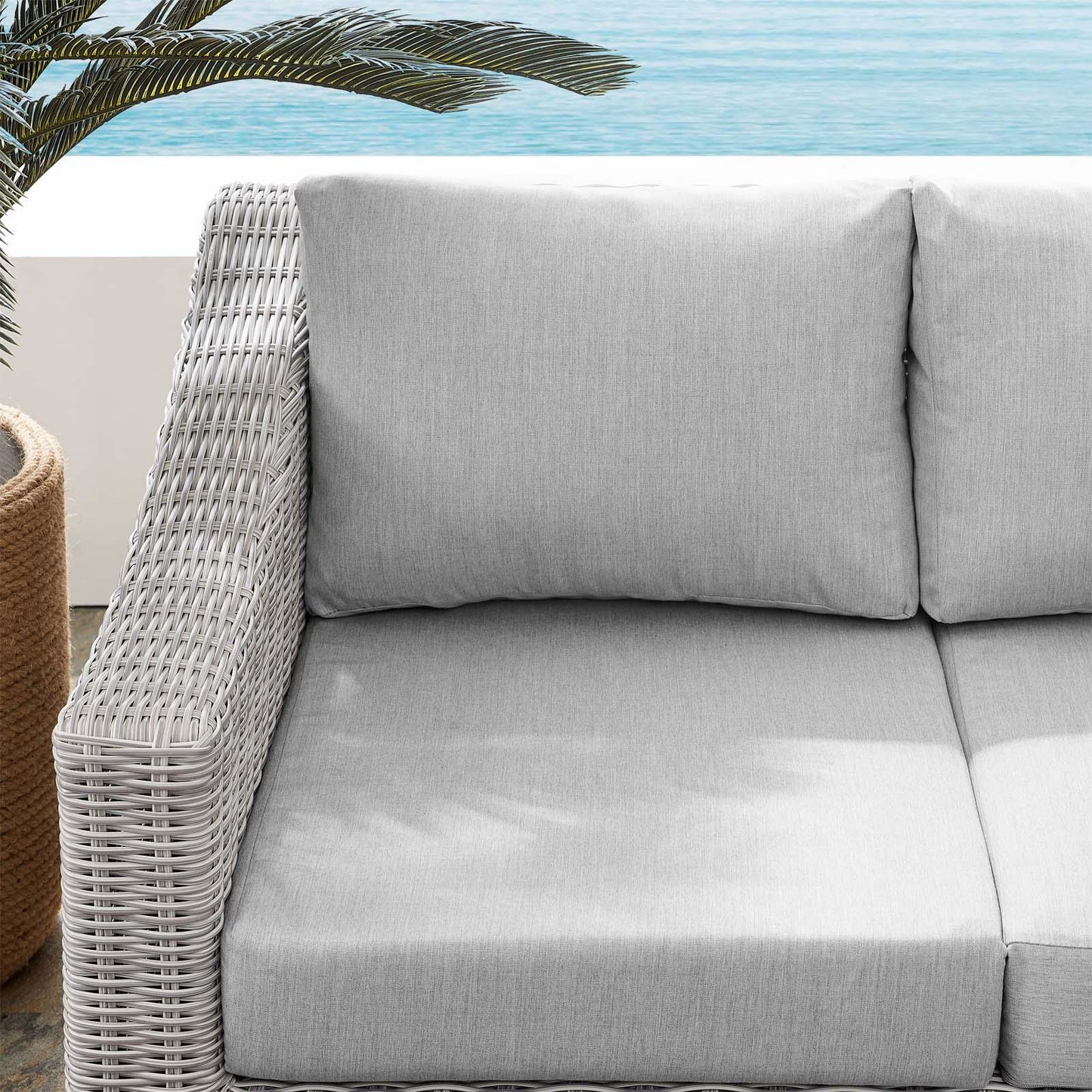 Modway Conway Sunbrella® Outdoor Patio Wicker Rattan Loveseat FredCo