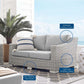 Modway Conway Sunbrella® Outdoor Patio Wicker Rattan Loveseat FredCo