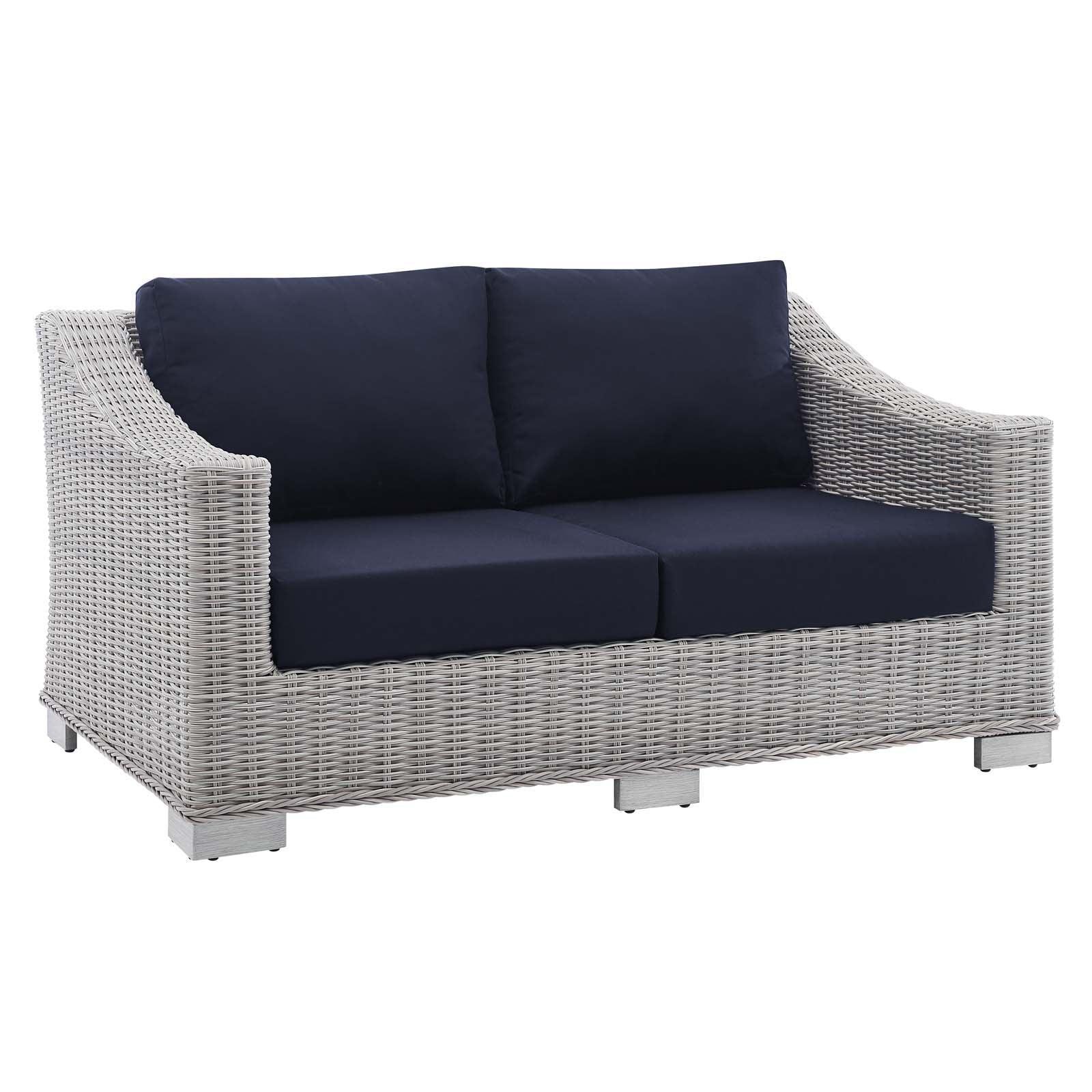 Modway Conway Sunbrella® Outdoor Patio Wicker Rattan Loveseat FredCo